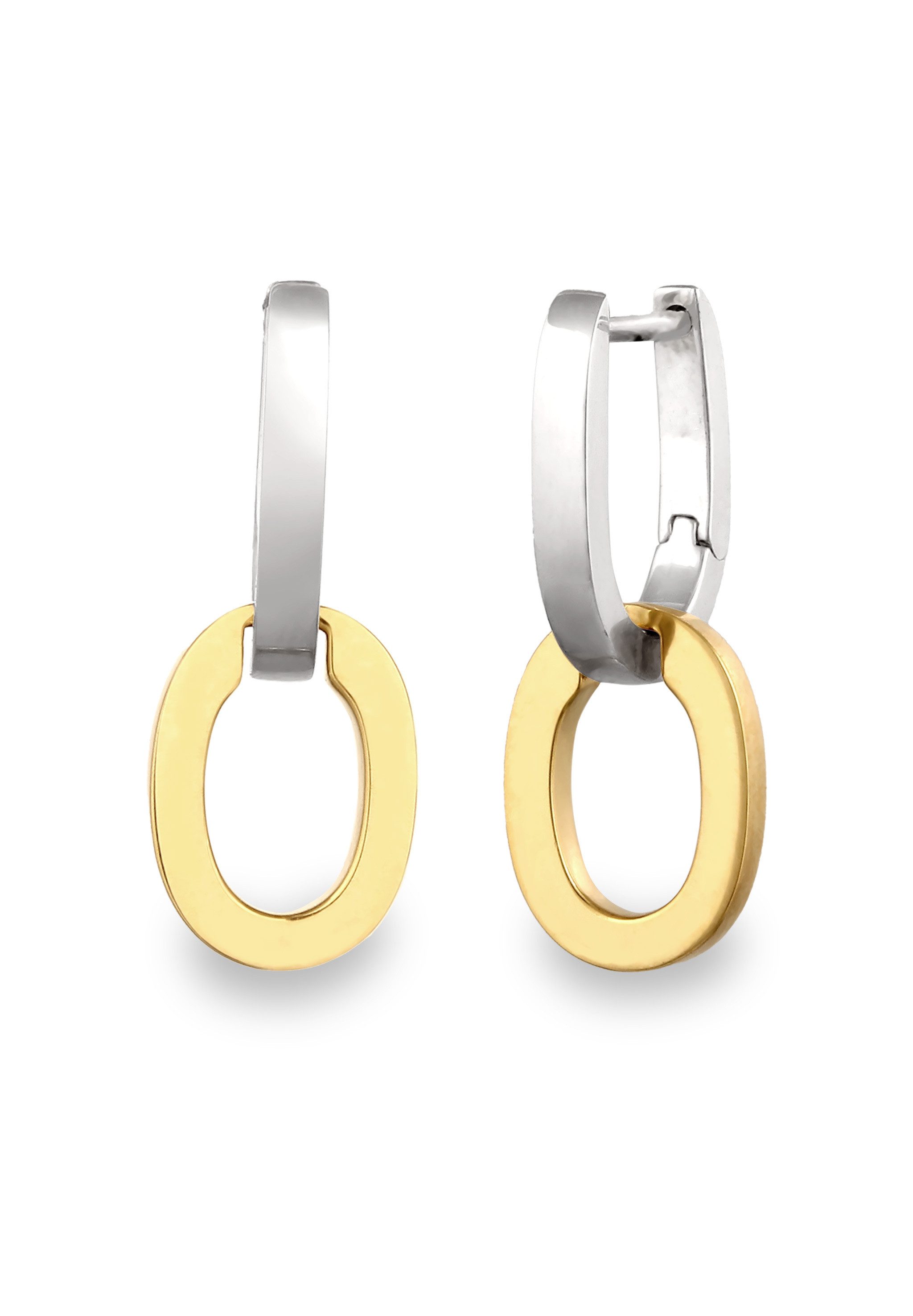 Paar Creolen Creole Bicolor 925 Sterling Silver