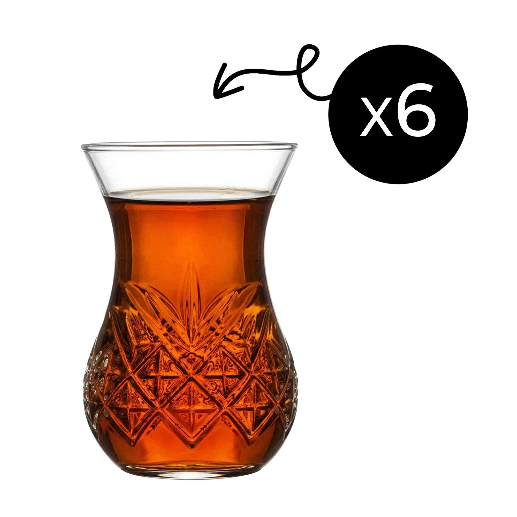 Pasabahce Gläser-Set Timeless Teegläser-Set, 6-tlg., Glas, 6er Set, 170ml, ideal für Familie, Gäste oder Gastronomiebetrieb