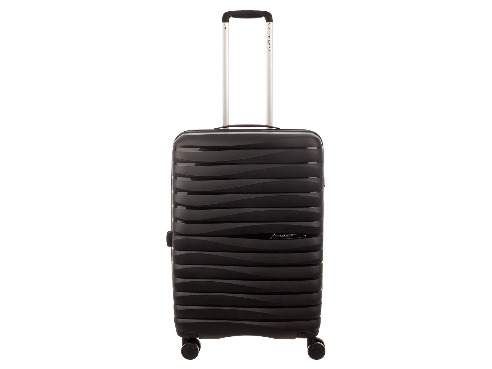 Franky Hartschalen-Trolley PP18 Trolley Hartschalenkoffer Spinner Gr. M, 4 Doppelrollen Rollen, Dehnfalte TSA Schloss