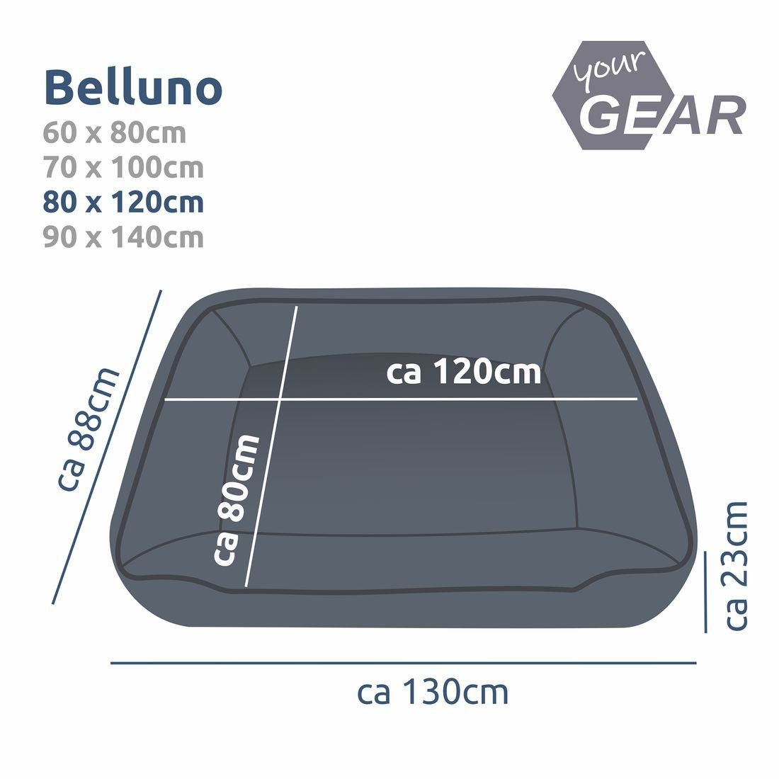 yourGEAR Tierbett your GEAR Belluno 80x120cm orthopädisches Hundebett Hunde günstig online kaufen