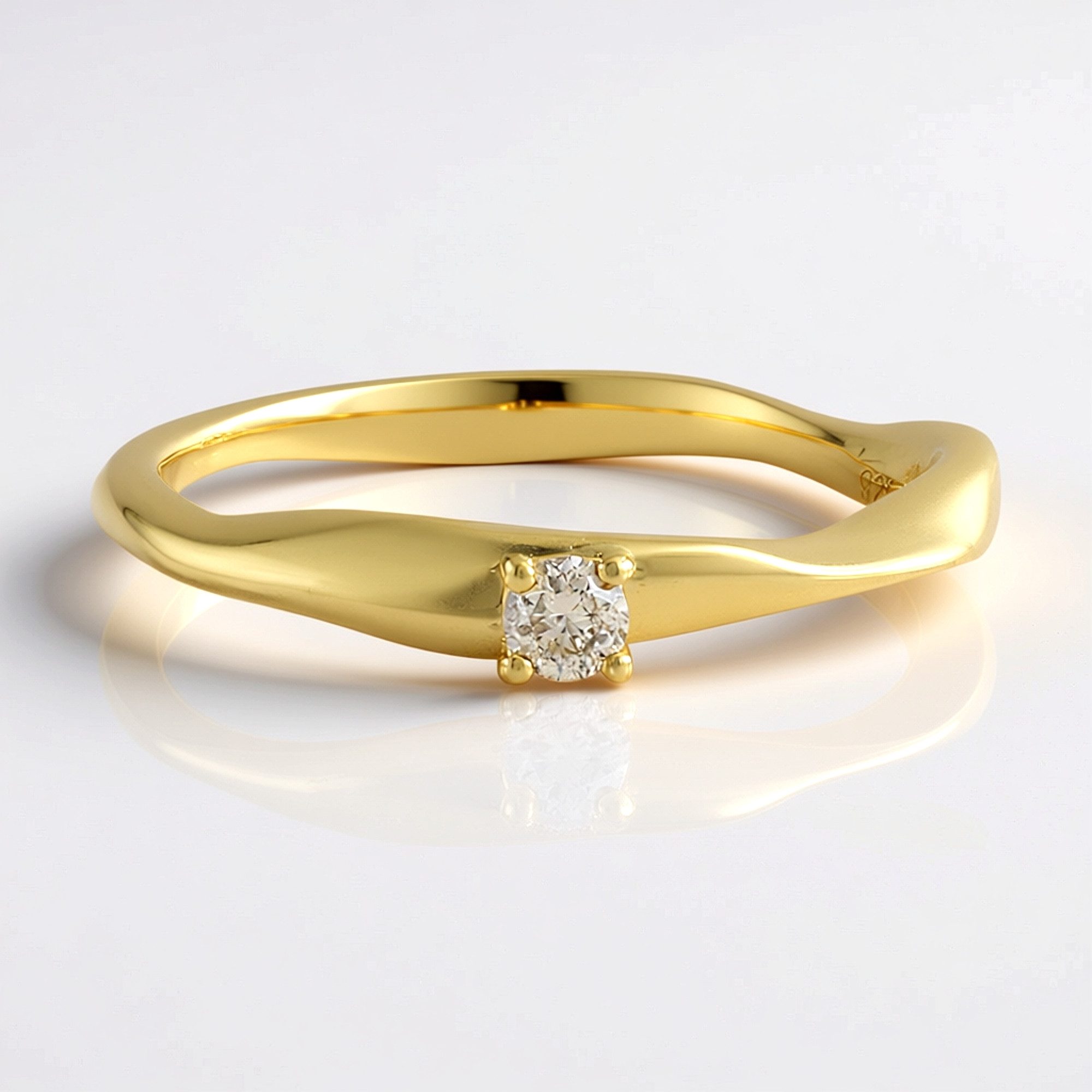 Cavill Diamantring Ring aus vergoldetem Silber mit Schokoladen-Diamant-Motiv (1-tlg)