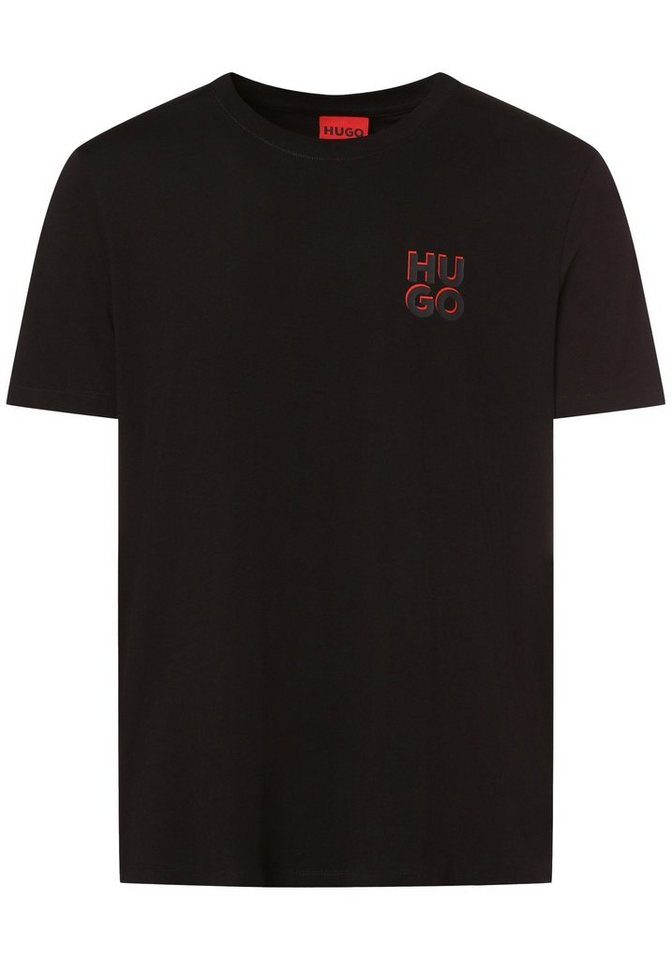 HUGO T-Shirt Hugo Boss Herren Kurzarmshirt Dimento (2er Pack, 2er-Pack) Logo  Print auf der Brust