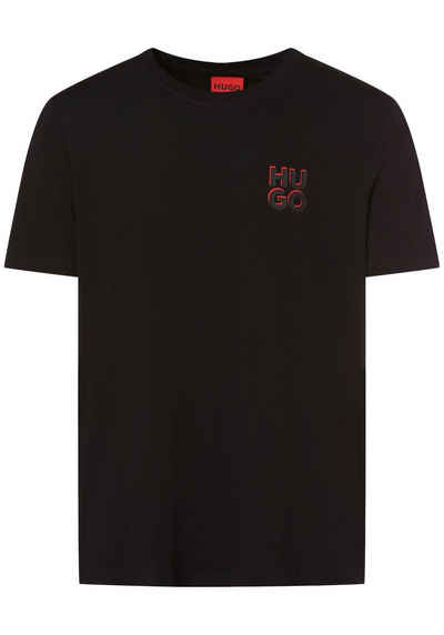 HUGO T-Shirt Hugo Boss Herren Kurzarmshirt Dimento (2er Pack, 2er-Pack) Logo Print auf der Brust