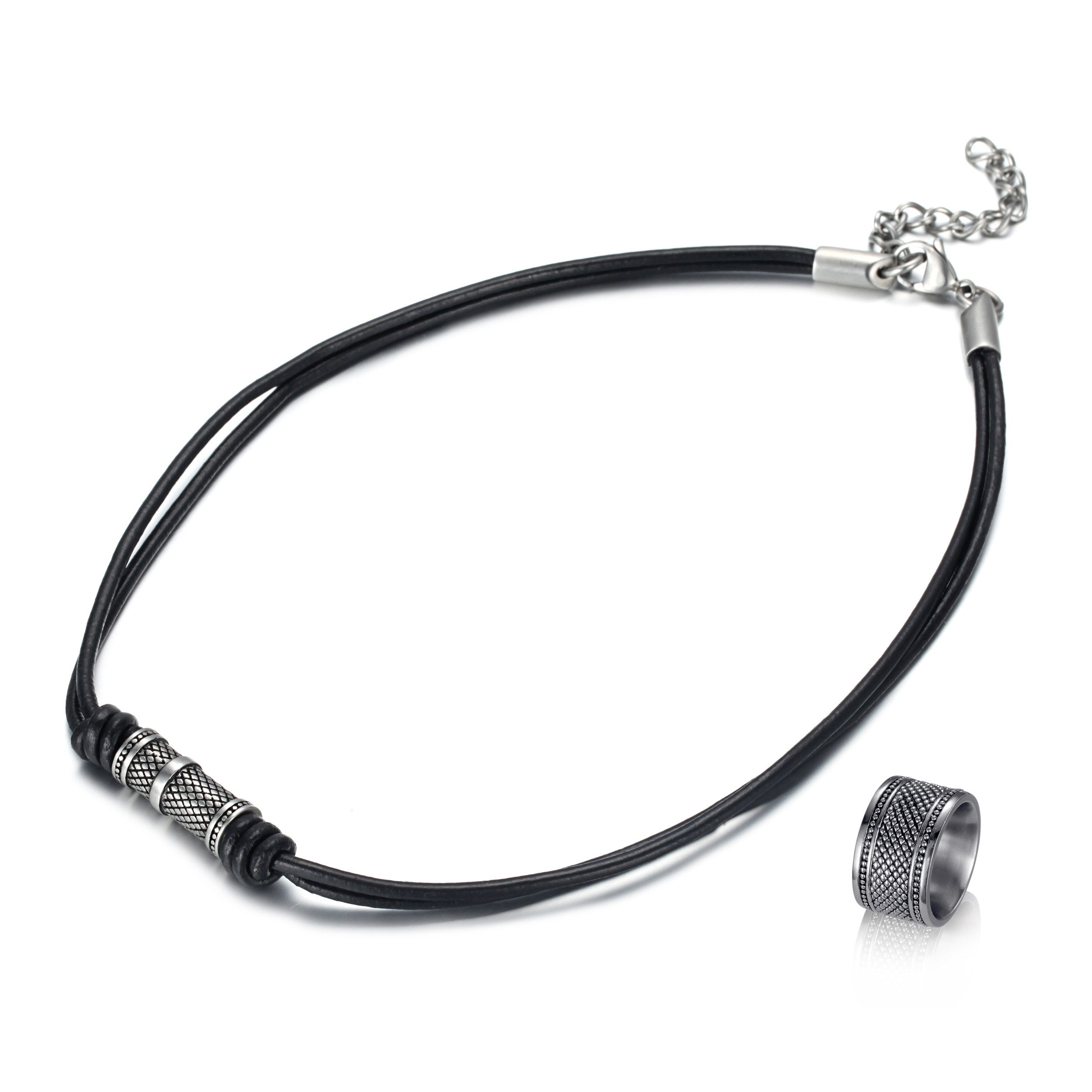 Kette mit Anhänger Lederband Unisex Leder Halskette Reptil für Damen oder Herren
