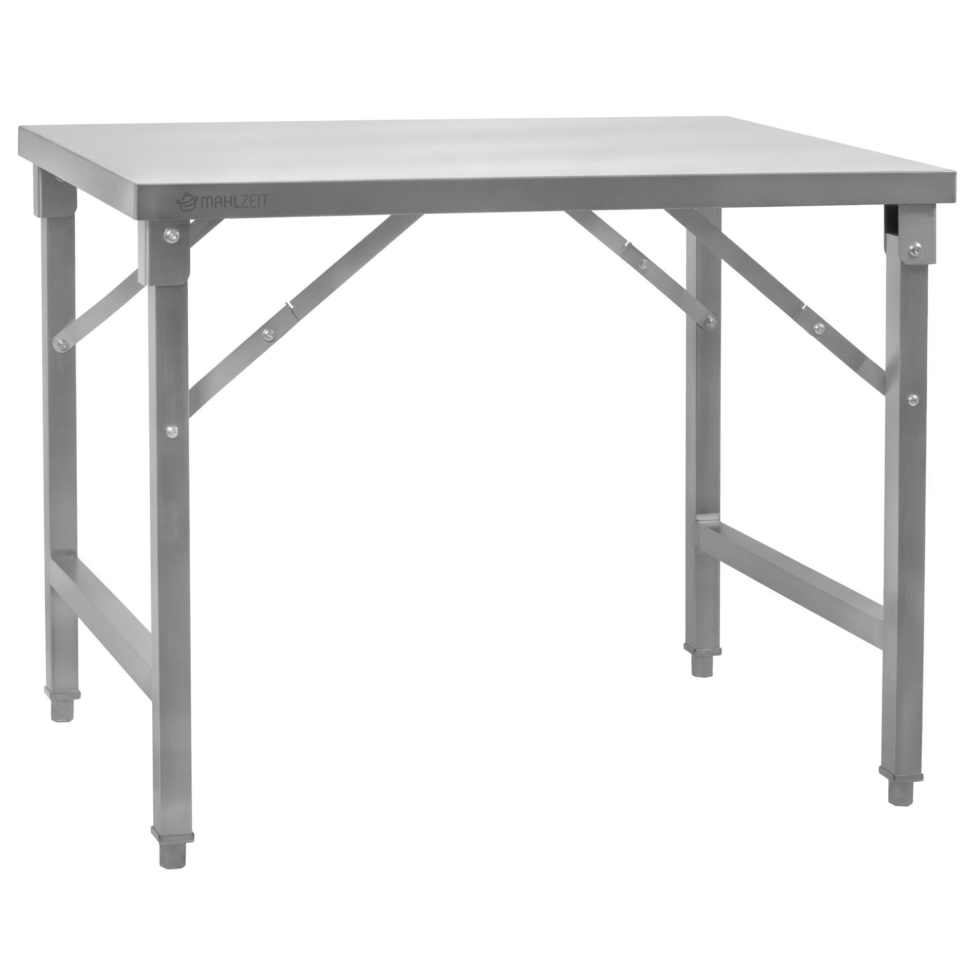 Mahlzeit Küchentisch Edelstahltisch, 100 x 70 x 80 cm, Arbeitstisch Klappbar, Klapptisch (1-St), Langlebig