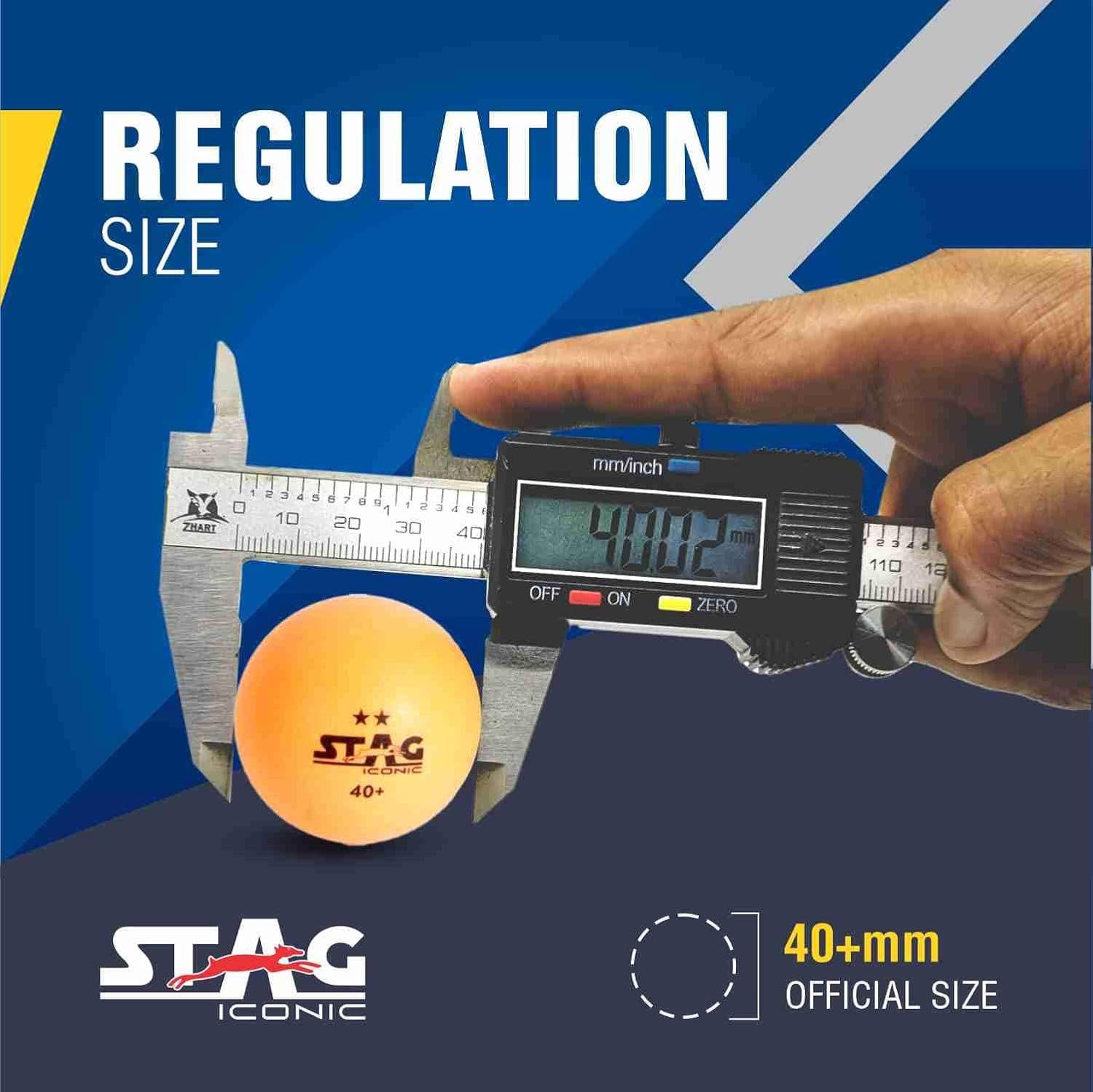 STAG ICONIC PRIVATE LIMITED Tischtennisball ICONIC 2 Star, T.T.F.I Approved, Advanced High Performance (6 Tischtennisbälle, 6-St., T.T.F.I-zugelassen, Turniere und Freizeitspiele), Langlebig für Indoor- und Outdoor-Spiele