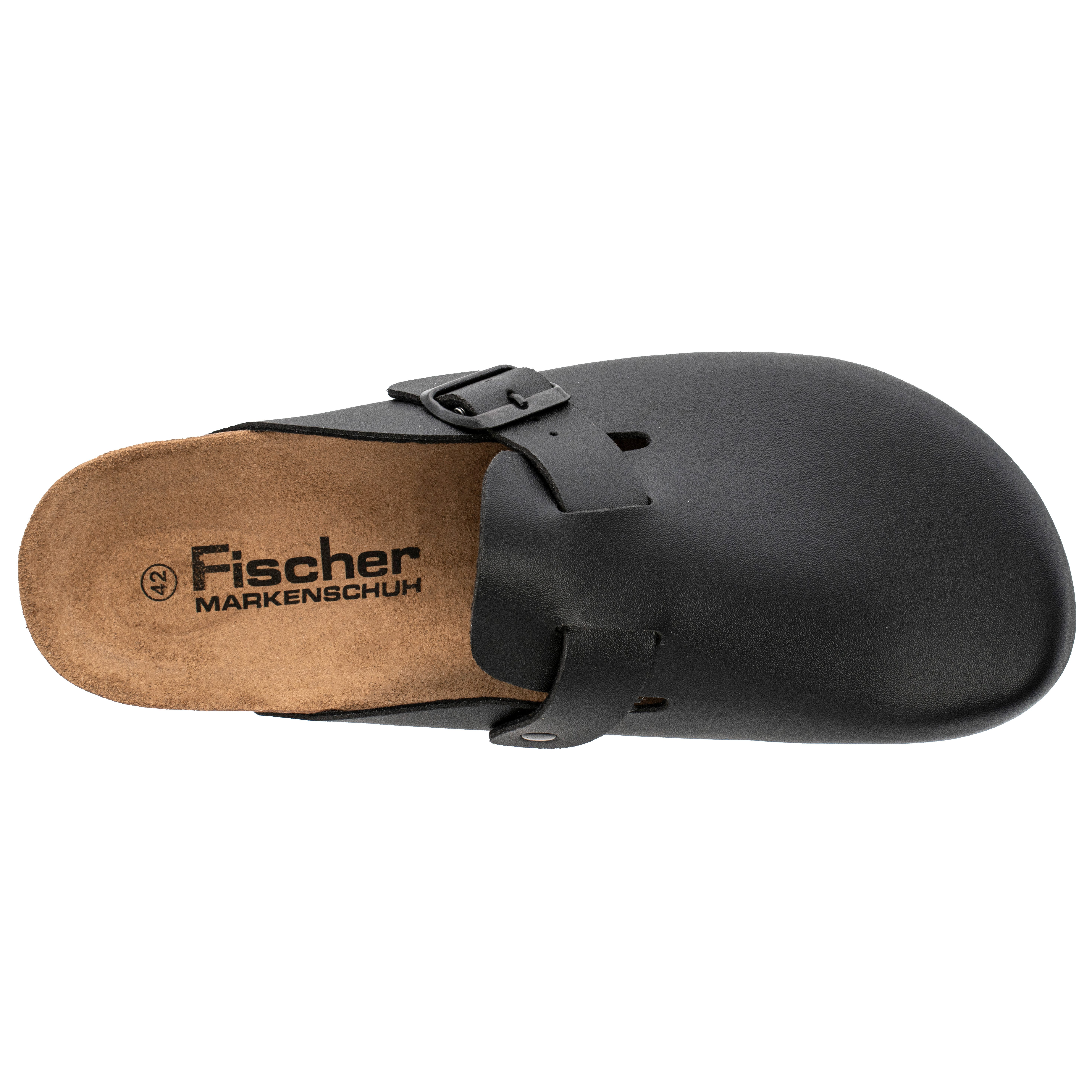 Fischer-Markenschuh Luis Clog aus Vegano, mit Fleecefutter, ergonomisch geformtes Lederfußbett