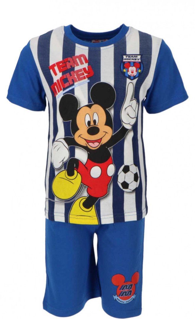 Minnie Maus kurz Mickey Sommer Schlafanzug blau Mouse Set Shirt kurze T Pyjama - Disney Hose Minnie Schlafanzug Shorty