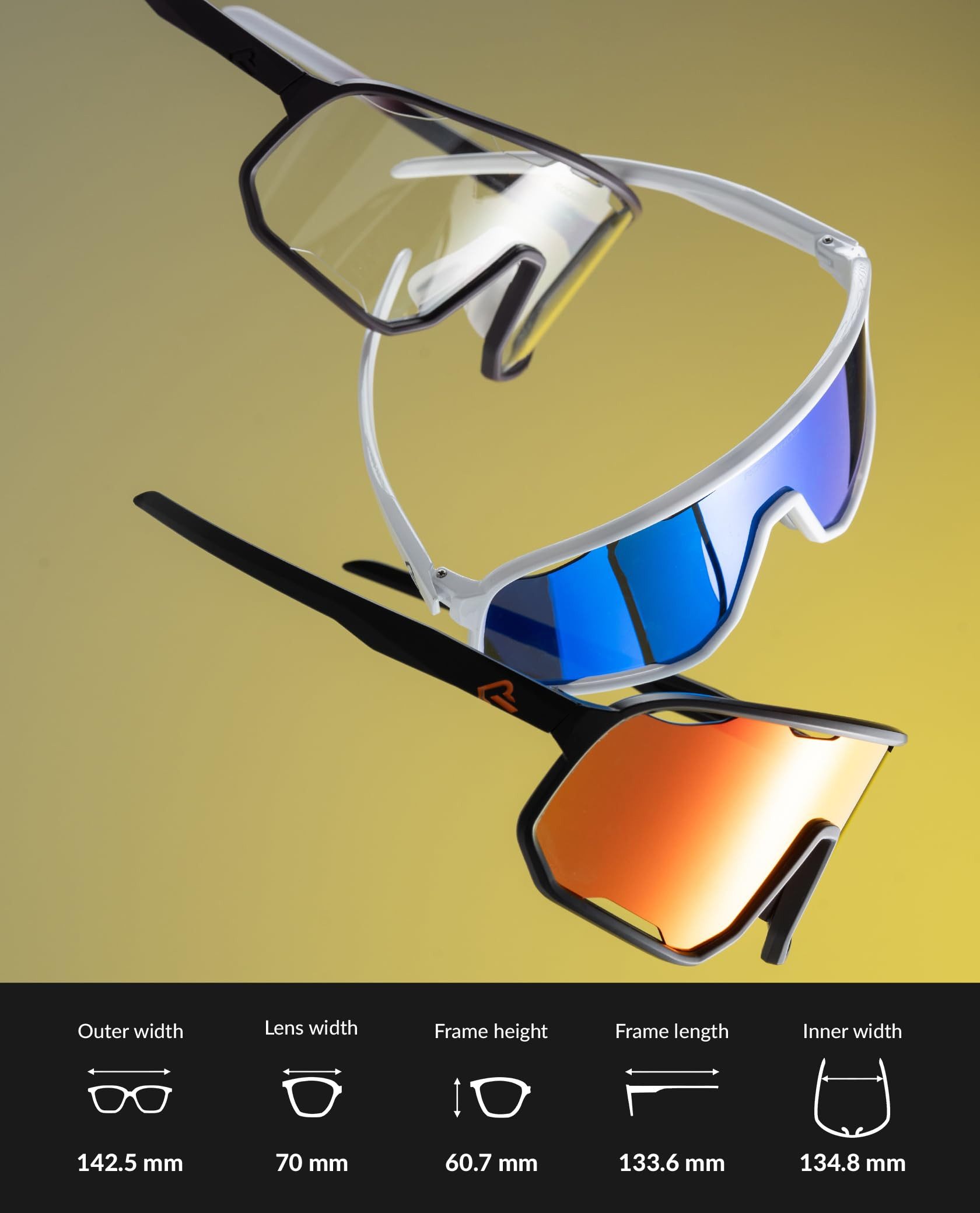 ROCKBROS Fahrradbrille Photochromatisch Sonnenbrille Outdoor MTB Rennrad Sportbrille, (1-St), für Damen und Herren Fahrradbrille