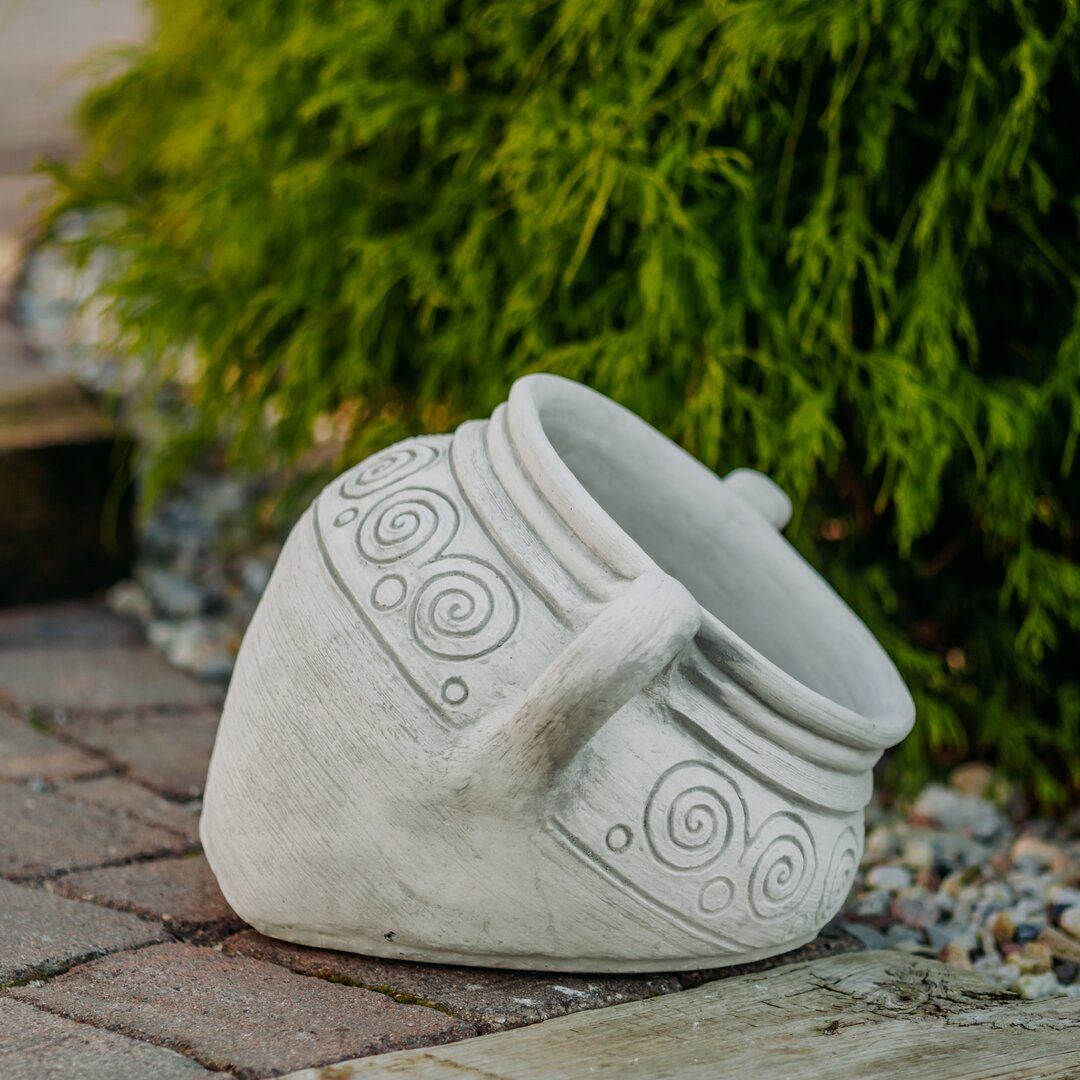 gartendekoparadies.de Pflanzkübel Pflanzgefäß Garten-Amphore mit Spiralrelief, H. 30 cm, 15 kg, 8 Liter, Frostsicher