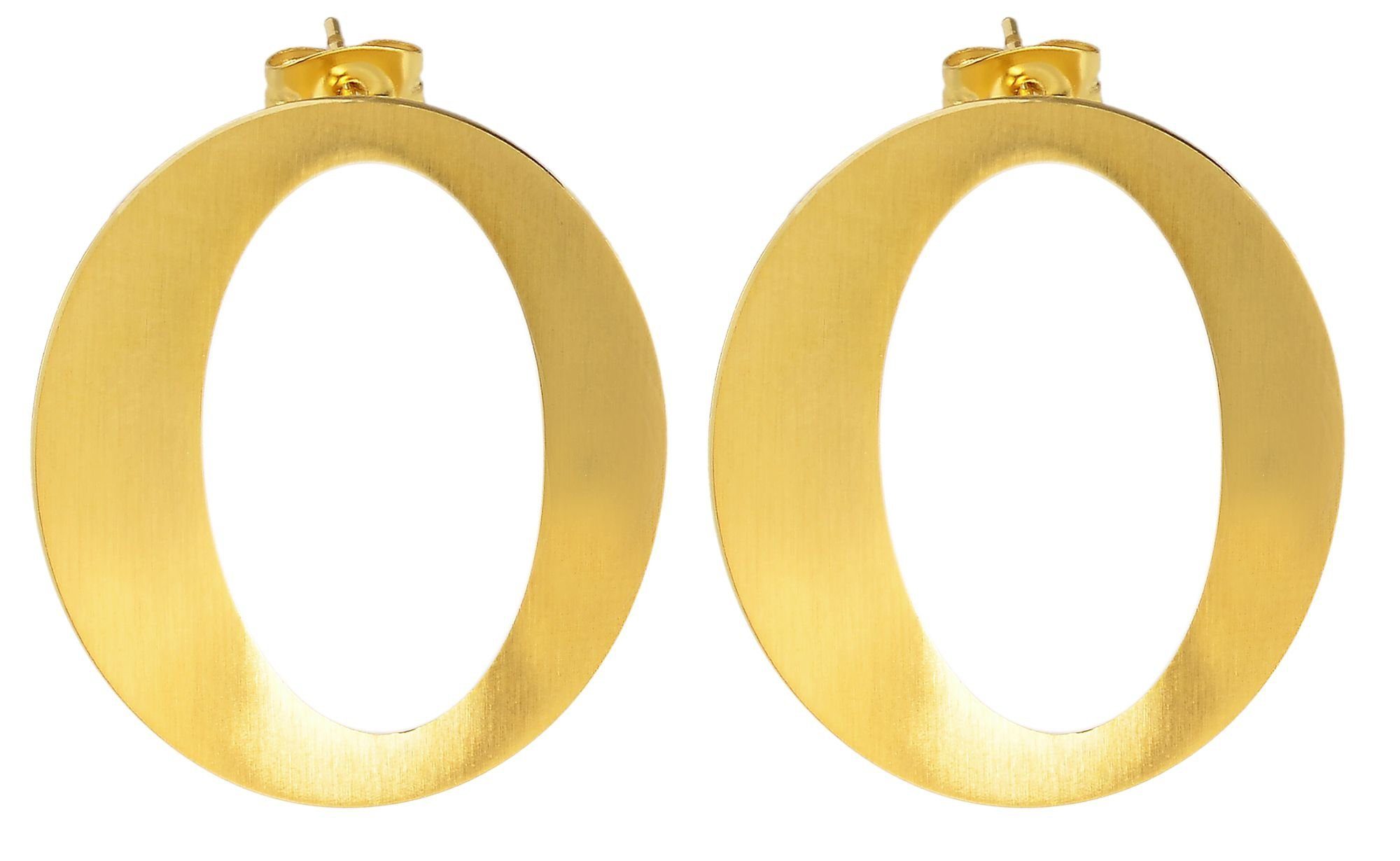 Paar Oval (Paar, AKZENT Paar) Ohrstecker Lady Edelstahl Damen-Ohrstecker goldfarbig aus