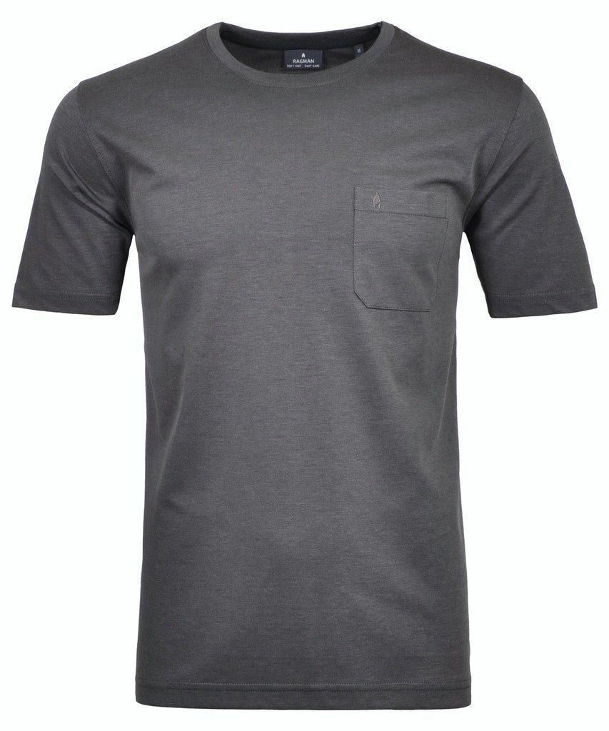 RAGMAN T-Shirt Ragman / He.T-Shirt / round neck T-shirt soft knit 027 SCHIEFER