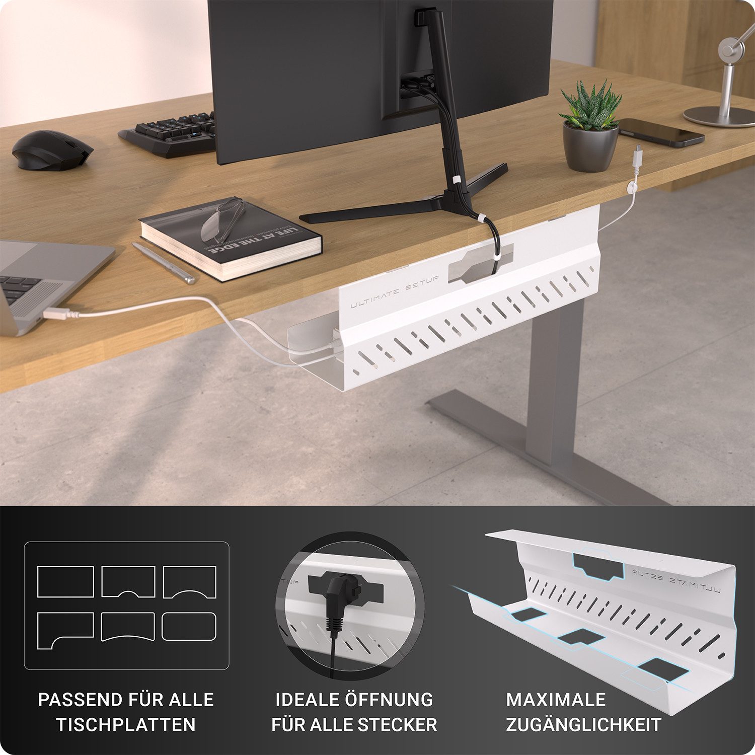 Ultimate Setup Kabelführung Kabelkanal Schreibtisch - Kabelmanagement (1-St)