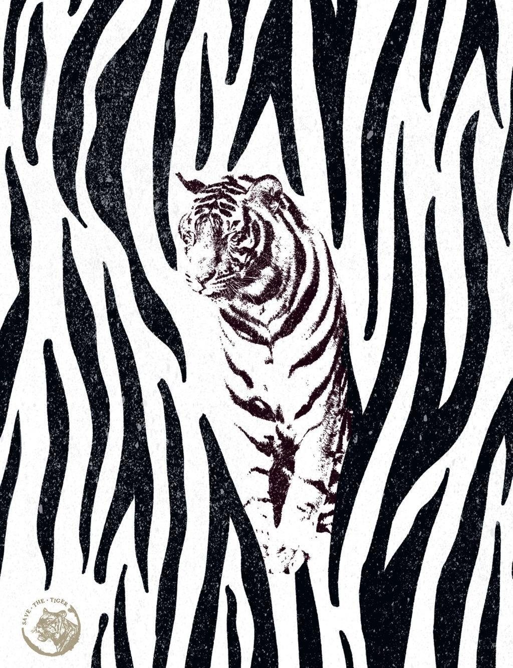 Gerstenberg Verlag Notizbuch Save the Tiger Großes Notizheft - Motiv Auf der Pirsch - Punkteraster