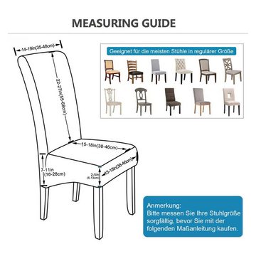 Stuhlhusse elastischer und wasserdichter Stuhlbezug, TWSOUL, 2-teiliges Set, langes Plaid, Hotel-Esszimmerstuhlbezug
