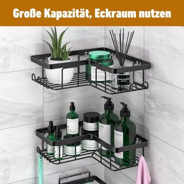 HUGERSTONE Duschablage duschablage ohne bohren,duschregal,badezimmer organizer für Badezimmer, 3-tlg.