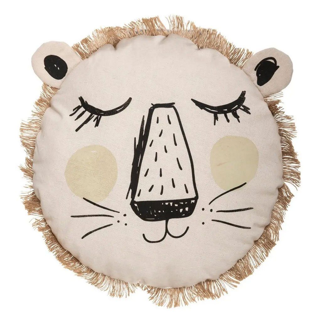 Home-trends24.de Декоративные подушки Подушки Löwe Kinder Подушки Kinderzimmer Deko Rund 38 x 38 cm Beige