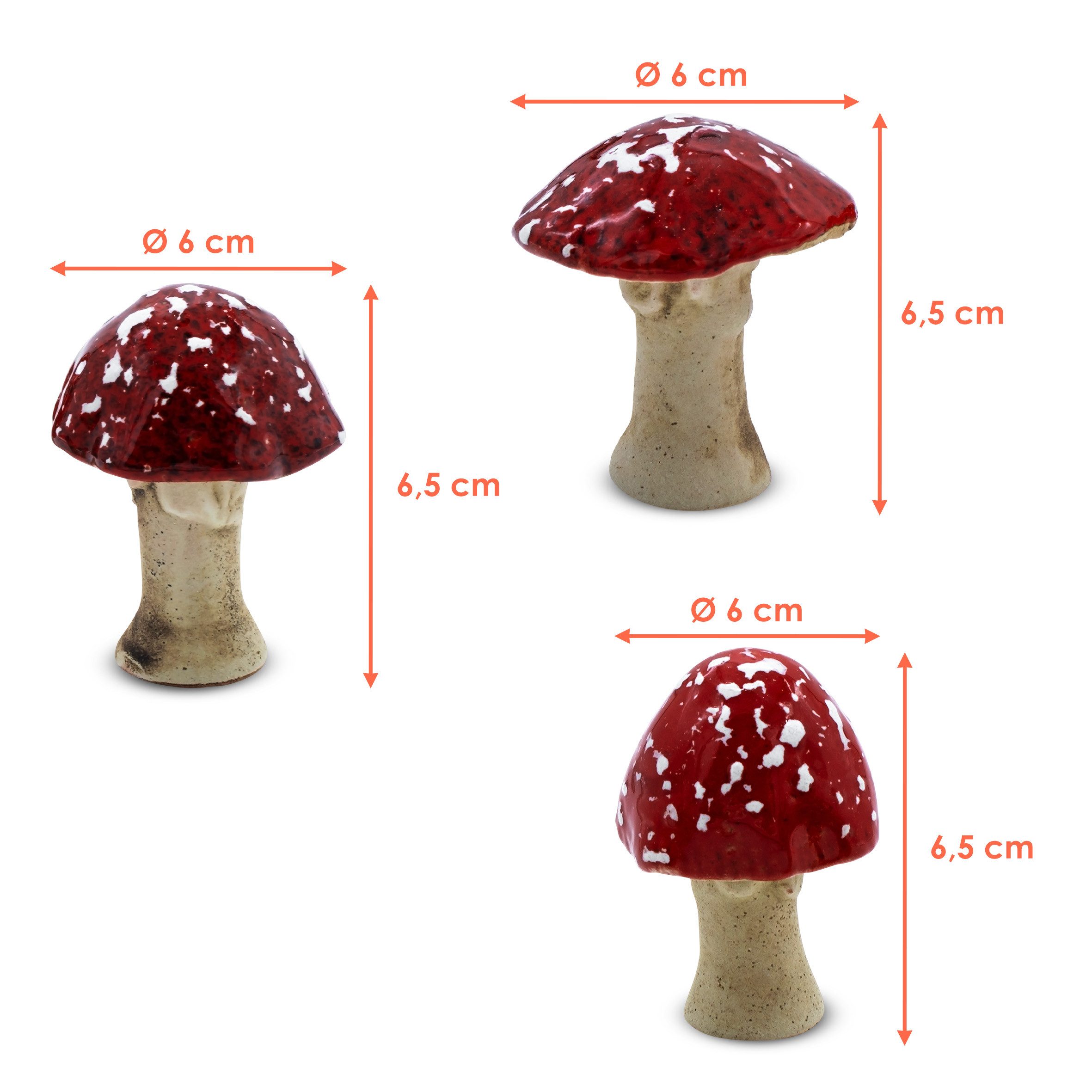 Spetebo Dekofigur Steingut Deko Pilz 3er Set (Anzahl, 1 St., Stück), Vielse günstig online kaufen