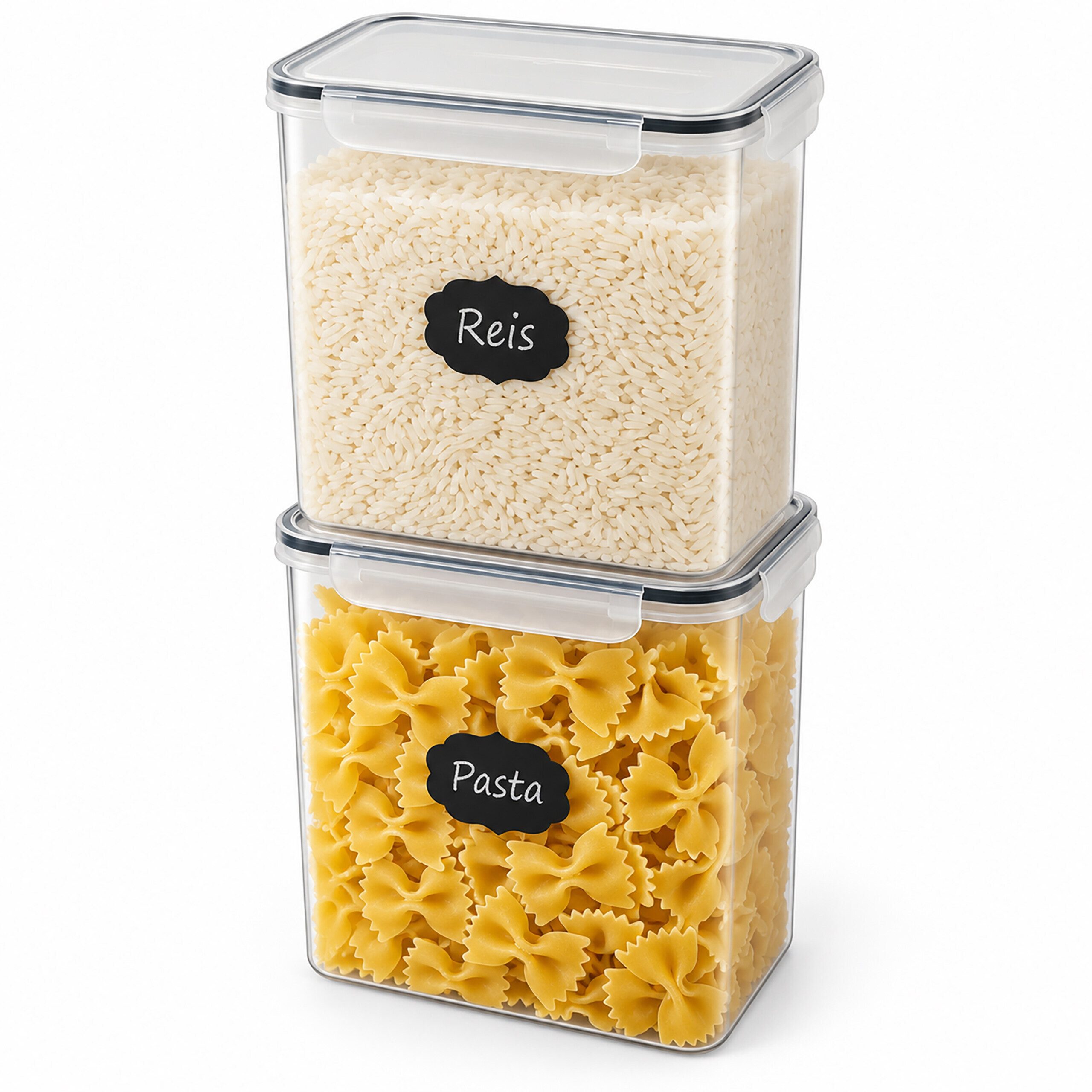 relaxdays Vorratsdose Set mit Klickverschluss, Kunststoff, (2-tlg), 9,5 Liter, 2er-Pack