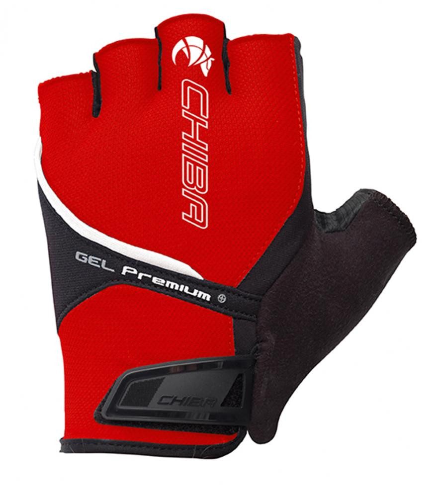 Chiba Fahrradhandschuhe CHIBA Gel Premium - Radhandschuhe kurz, Gelpolsterung, rot, Größe M