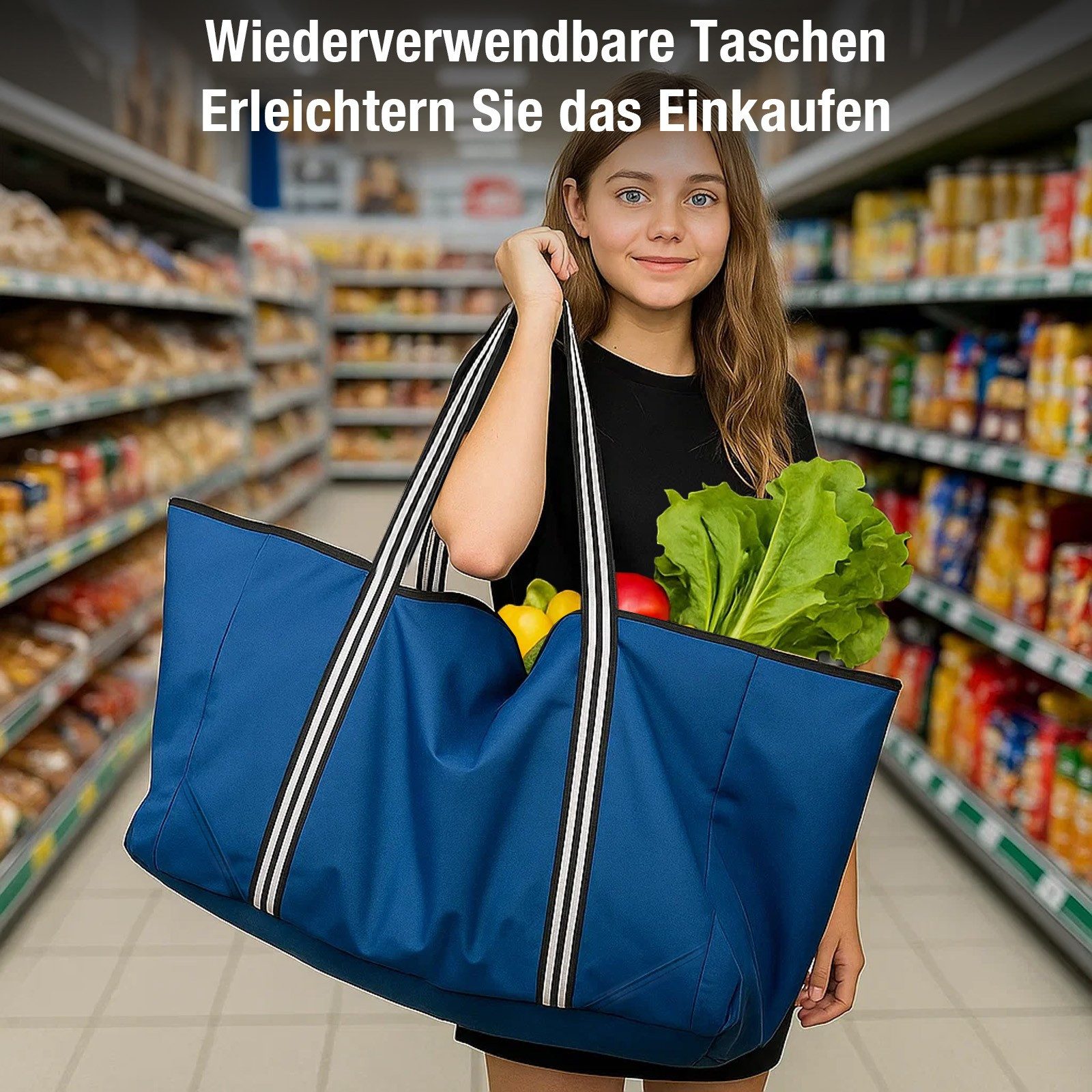Youyijia Abendtasche XXL 100 L Strandtasche mit Reißverschluss – Bild 5 von 5