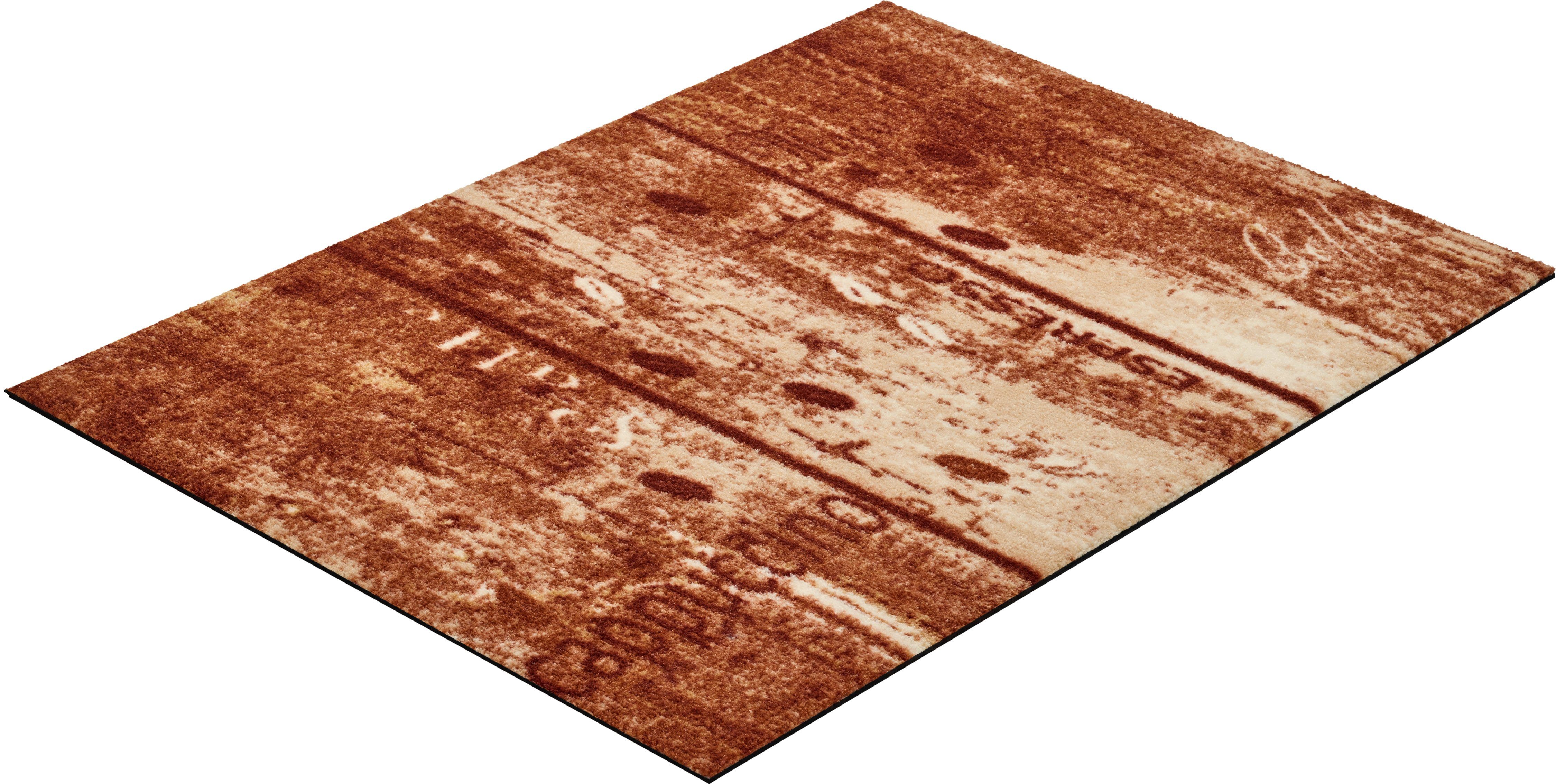 Fußmatte Cappu, Grund, rechteckig, Höhe: 8 mm, Schmutzfangmatte mit  Schriftzug, waschbar, In- und Outdoor geeignet
