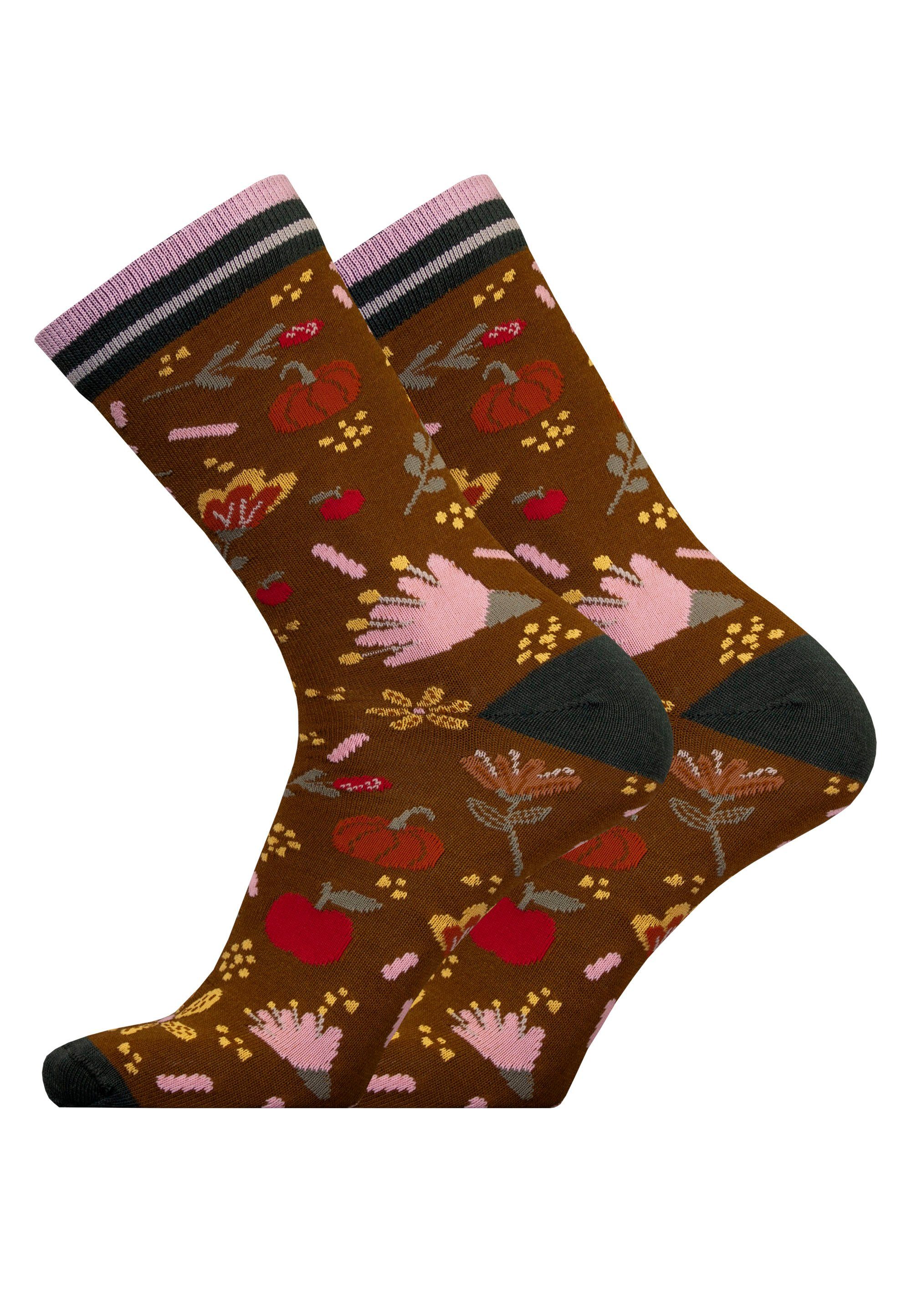 2er (2-Paar) in nahtlosem GARDEN AUTUMN UphillSport Socken Design Pack