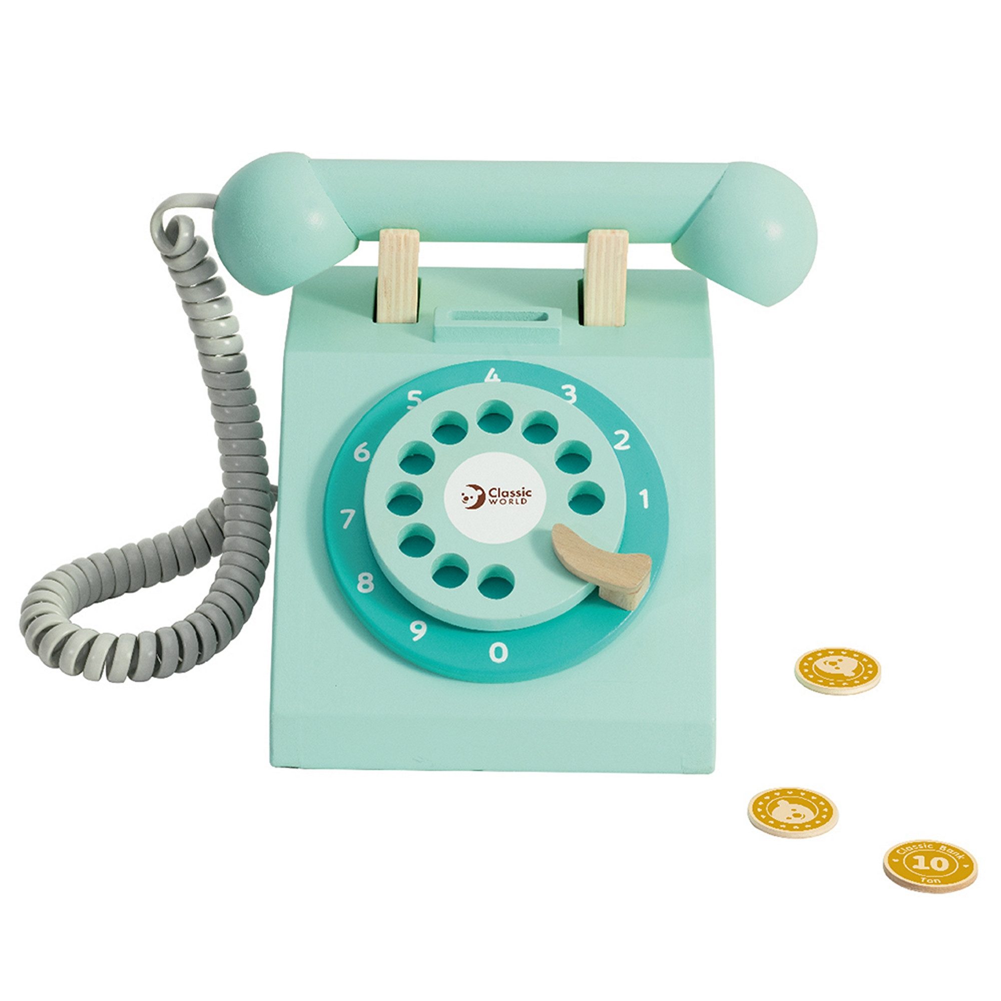 Classic World Spieltelefon Classic World - Telefon mit Hörer - 19x15,5x15cm - ab 3 Jahre, (Klassisches Telefon, 1-tlg)