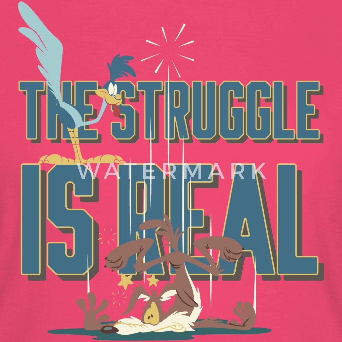 Spreadshirt T-Shirt Looney Tunes The Struggle Is Real Spruch Frauen T-Shirt (1-tlg)