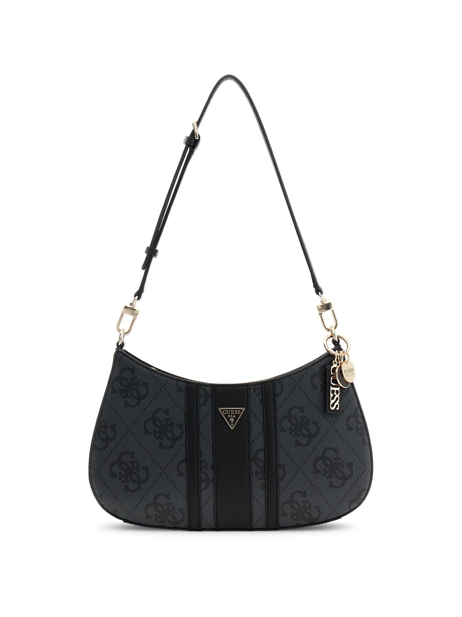 Guess Schultertasche NOELLE II TOP ZIP SHOULDER BAG (Set, Abnehmbarer Schlüsselanhänger), Damen Schultertasche, Handtasche mit GUESS-Logo-Schmuckelement