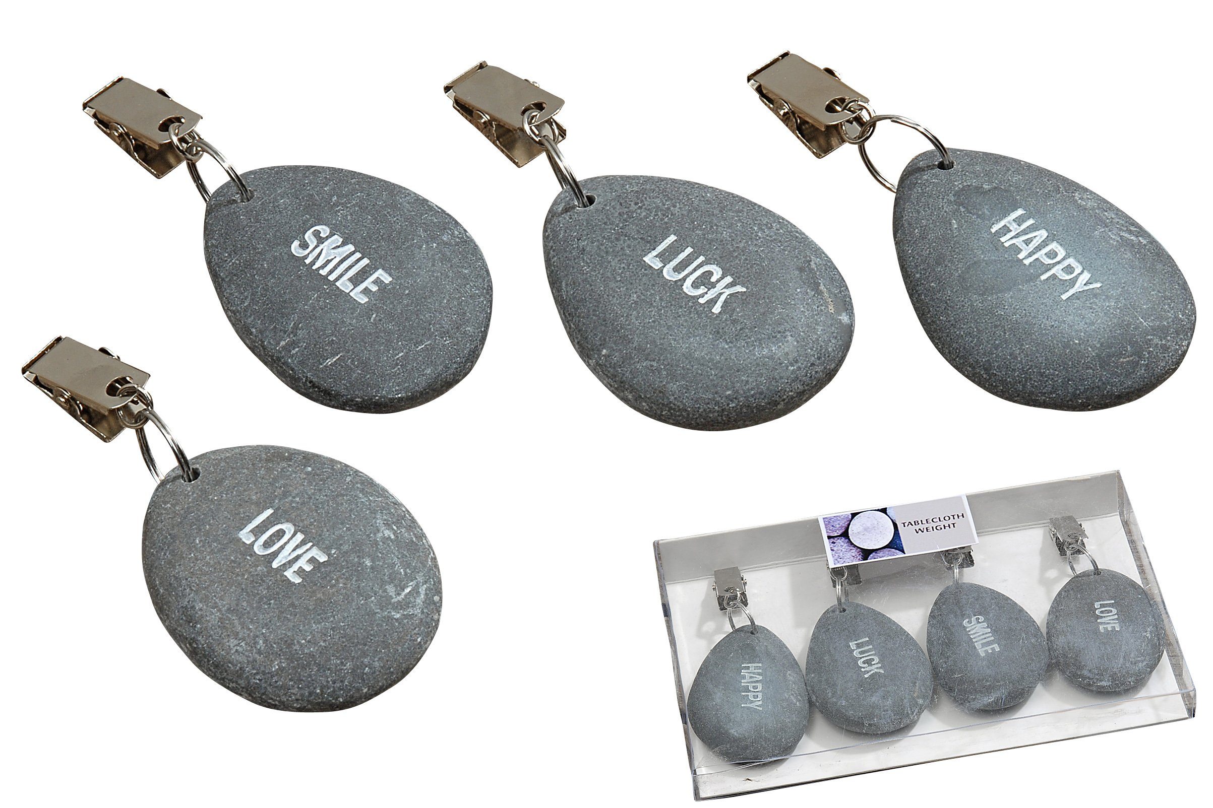 BOLTZE Hängedekoration 4er Set Tischdeckenbeschwerer aus Naturstein - Mit ( günstig online kaufen