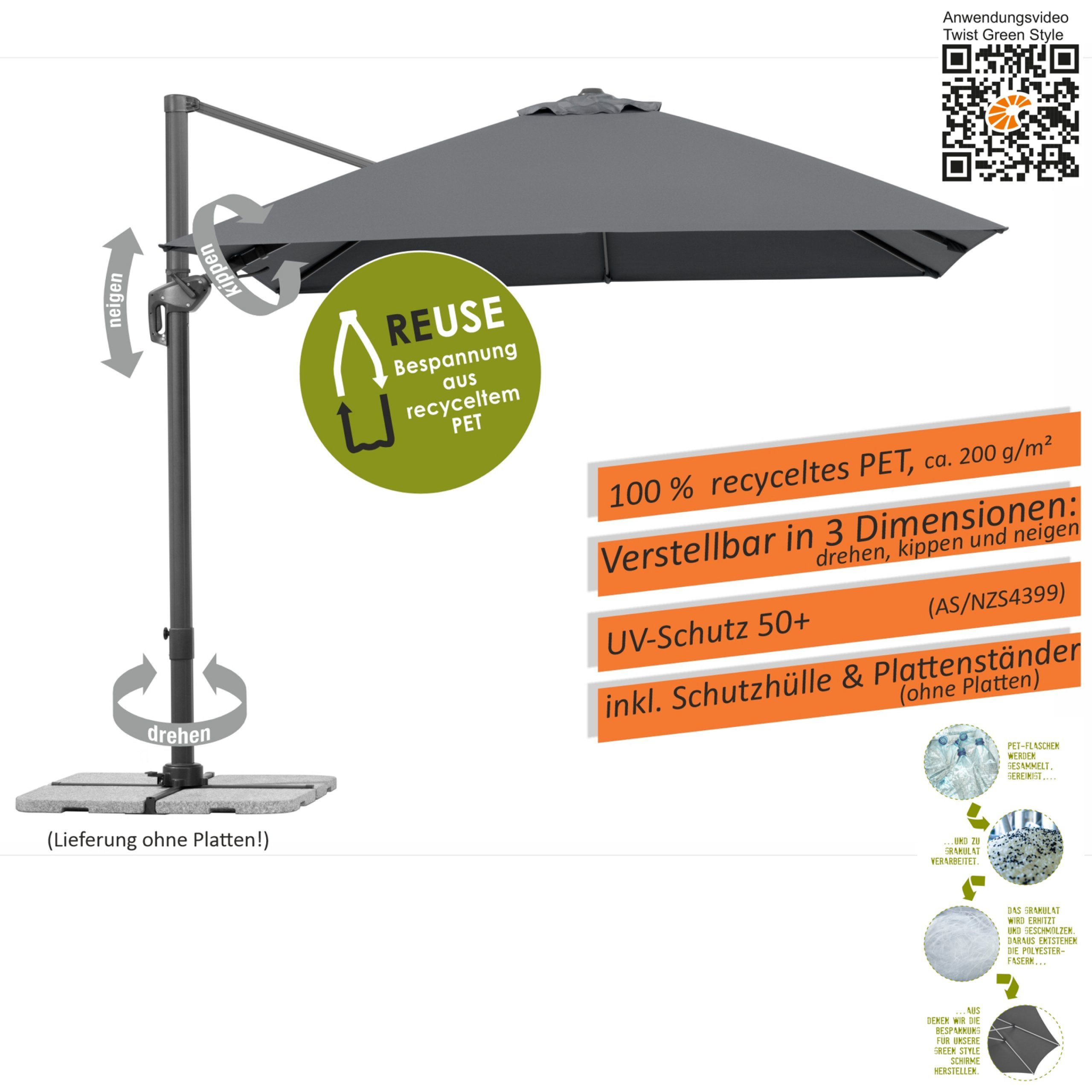 Schneider Schirme Sonnenschirm Schneider Schirme Rhodos Twist Green