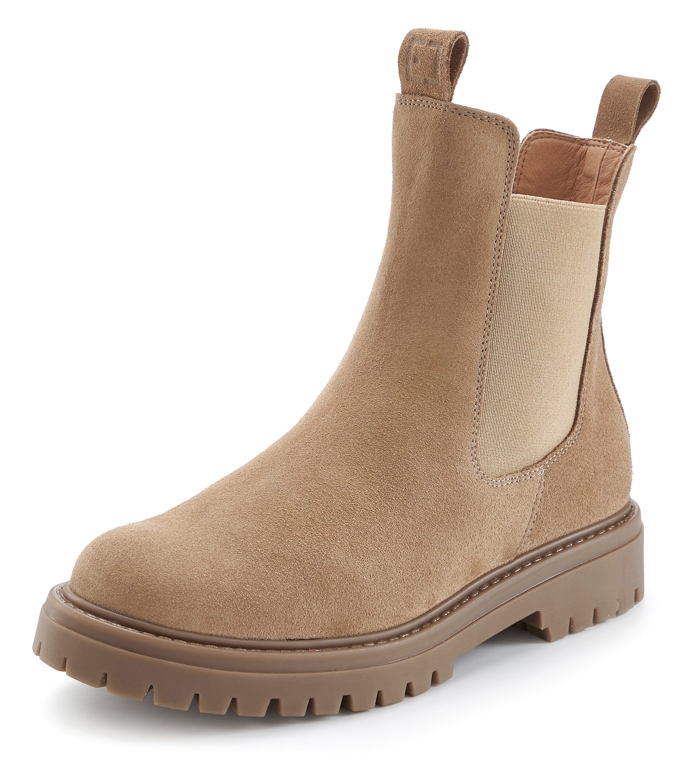 Elbsand Chelseaboots, Schlupfstiefel, Bikerboots Stiefelette aus weichem Le günstig online kaufen
