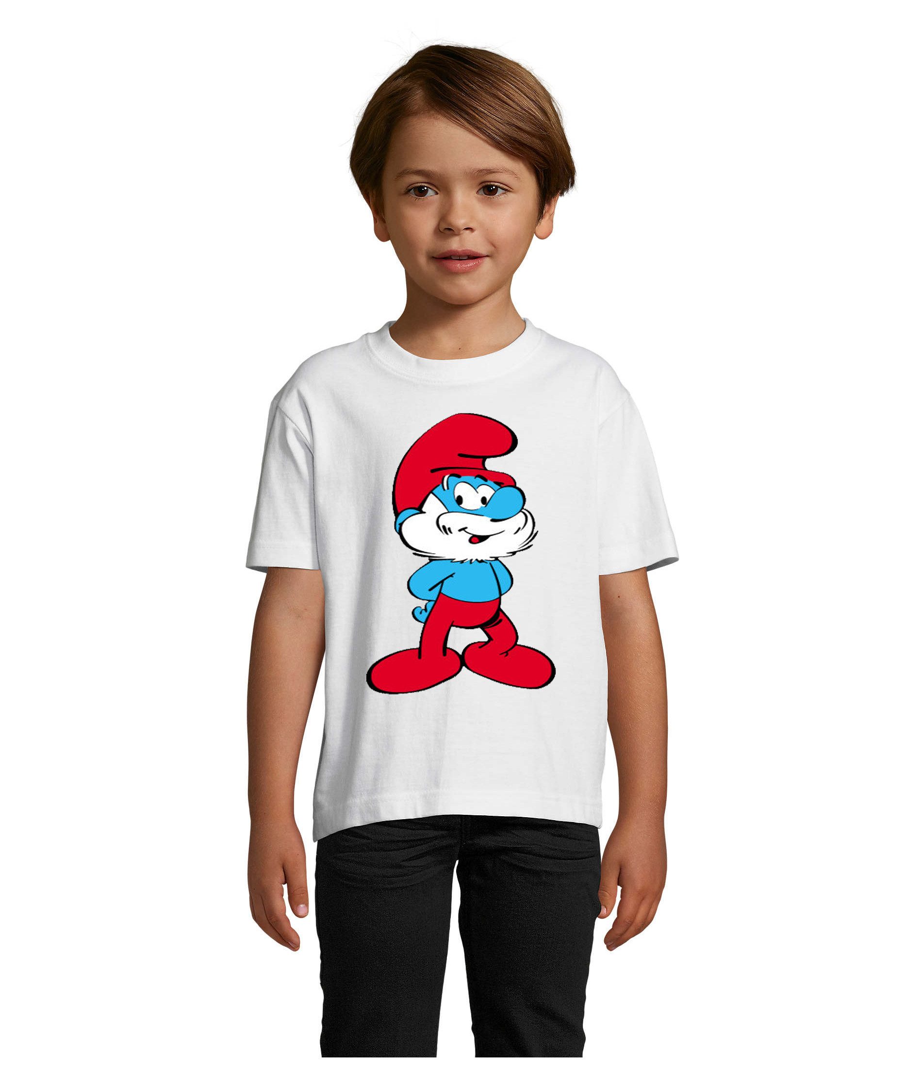 T-Shirt PapaSchlumpf Kinder T-Shirt Print Comicmotiv Shirt