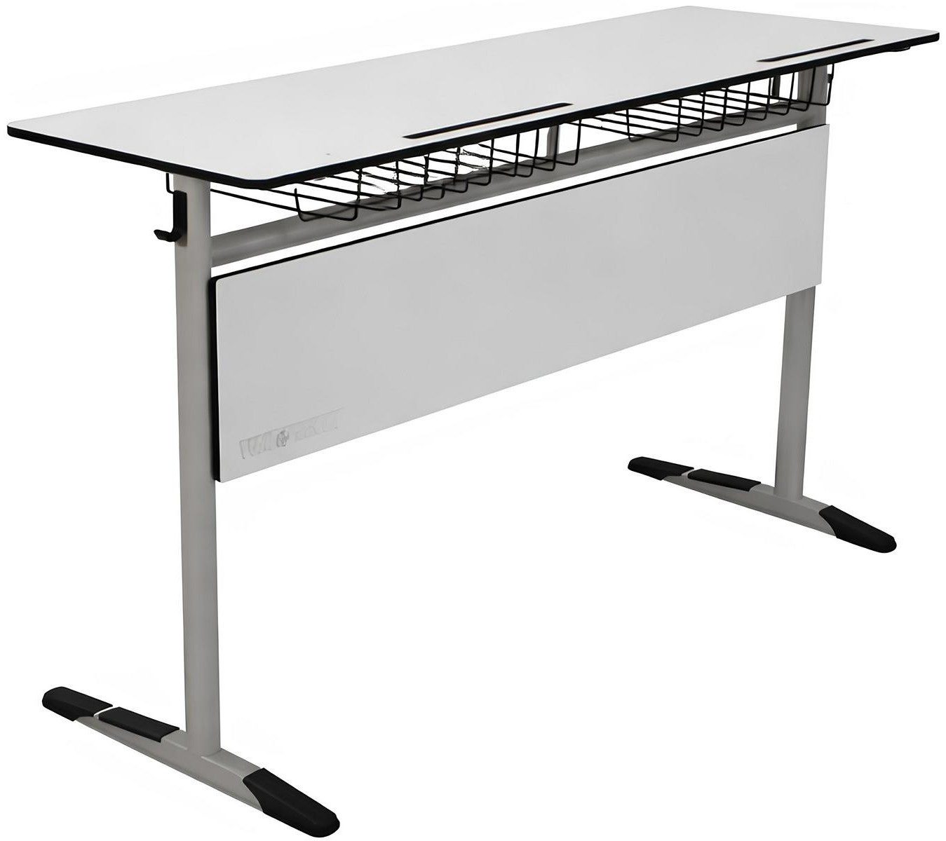 Xlmoebel Schreibtisch Ergonomisches Schulset in Grau mit lila Doppelsitzstuhl (Schulset, 3-St., Ergonomisches Schulset grau/lila), Made in Europa