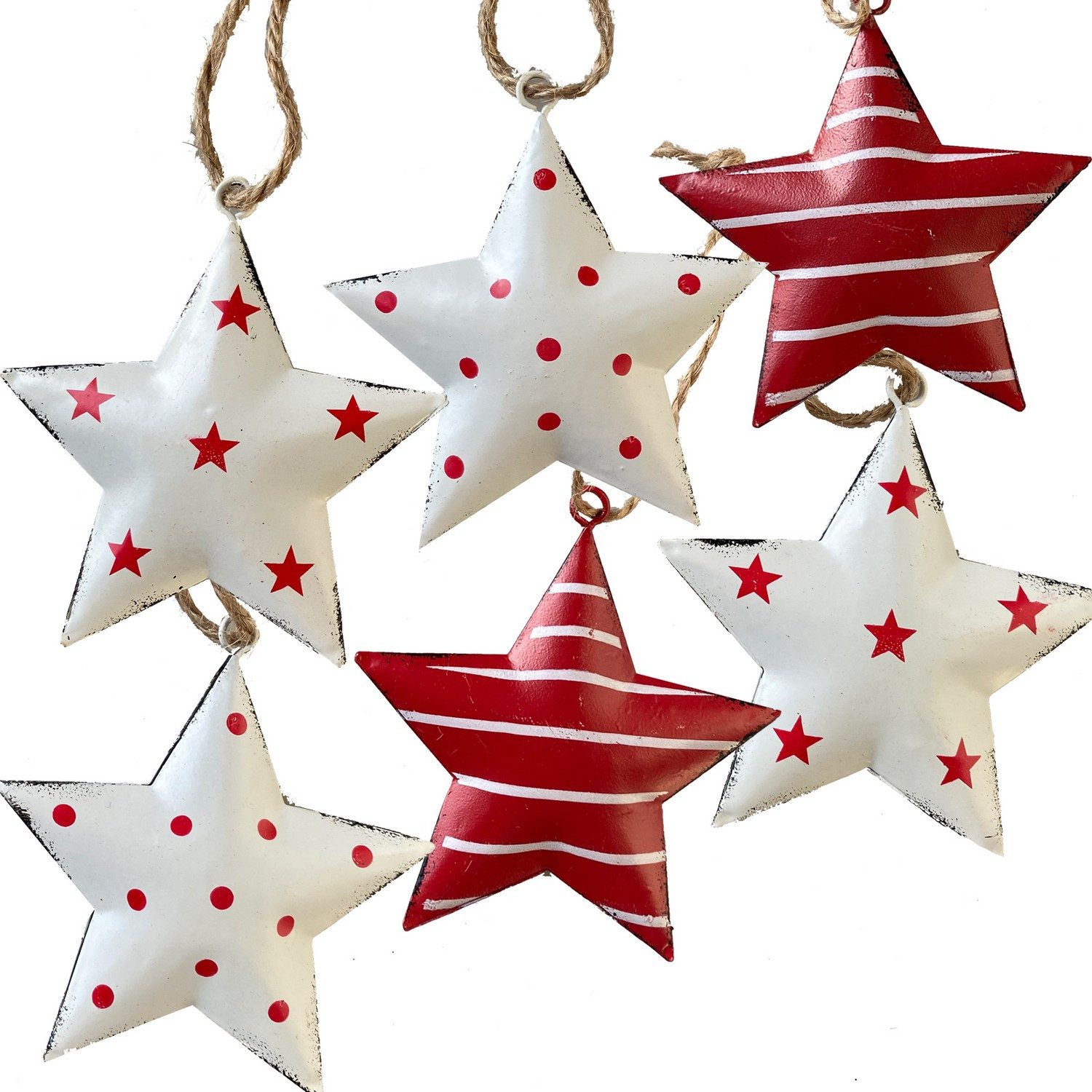 Deko AS Dekostern Metallsterne Weihnachtsbaumschmuck 3-fach sortiert 6er Se günstig online kaufen