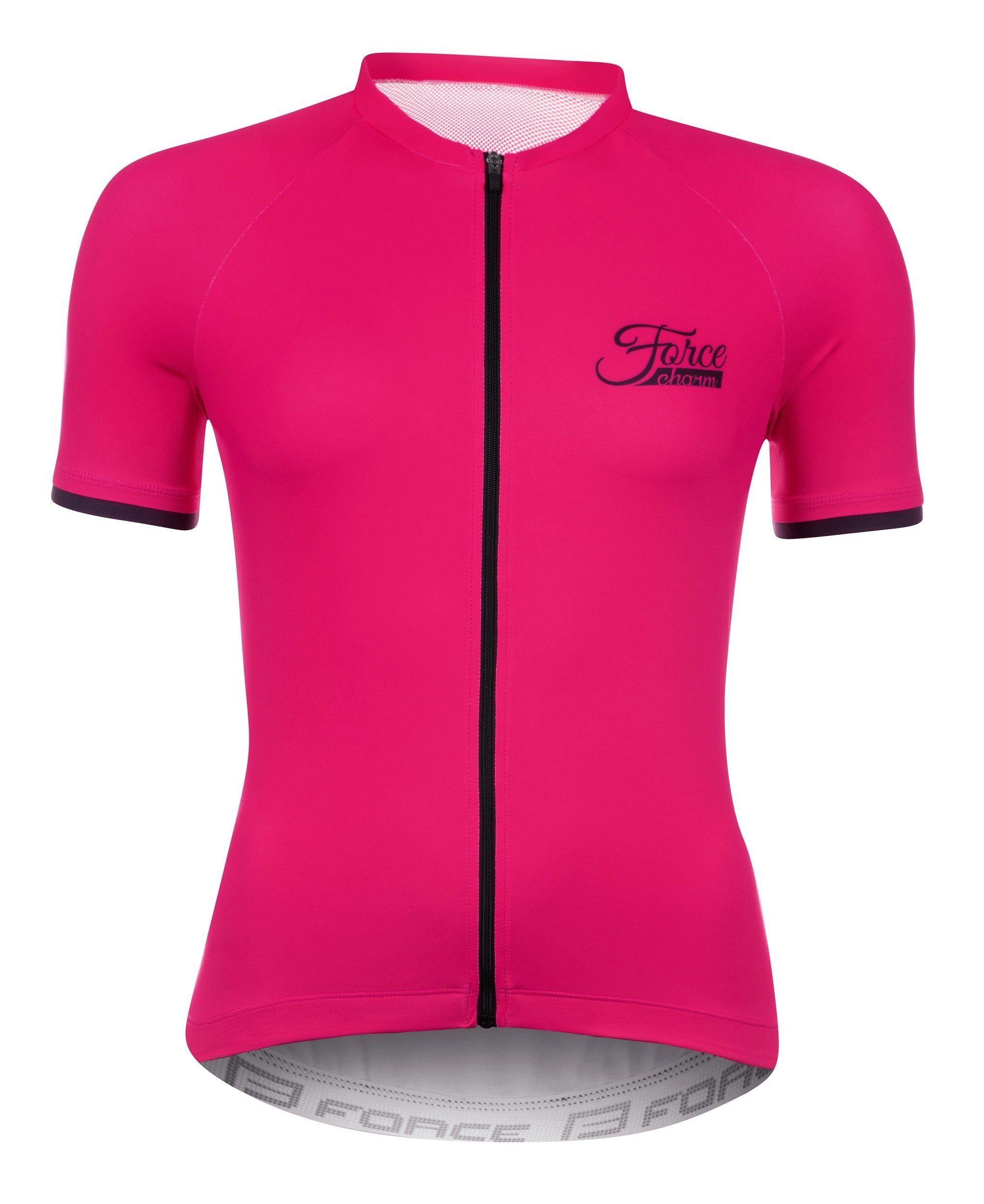 FORCE Radtrikot Trikot kurz jersey FORCE CHARM grellpink