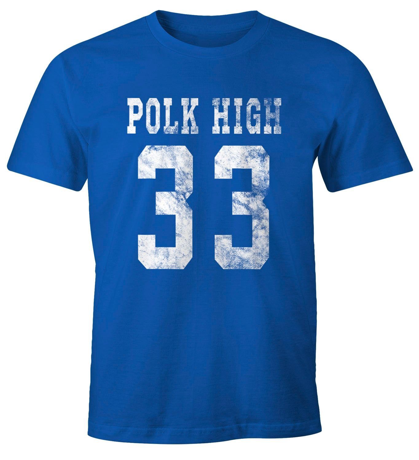 MoonWorks Print-Shirt Herren T-Shirt Polk High Trikot Football 90er Fasching Karneval lustig Fun-Shirt Moonworks® mit Print | T-Shirts