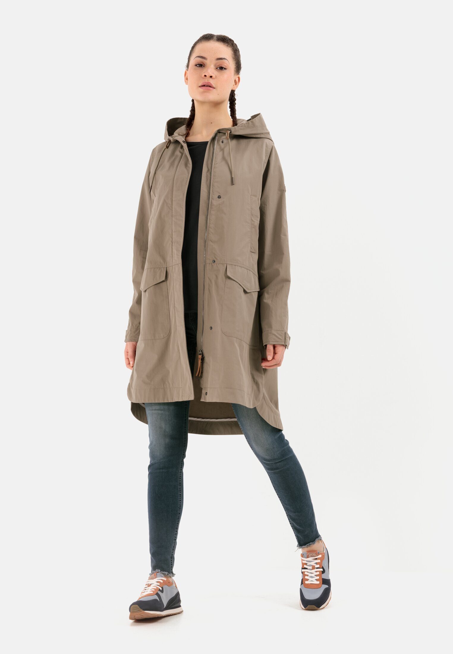 camel active Funktionsmantel mit Kapuze Langarm Kapuze Kapuze