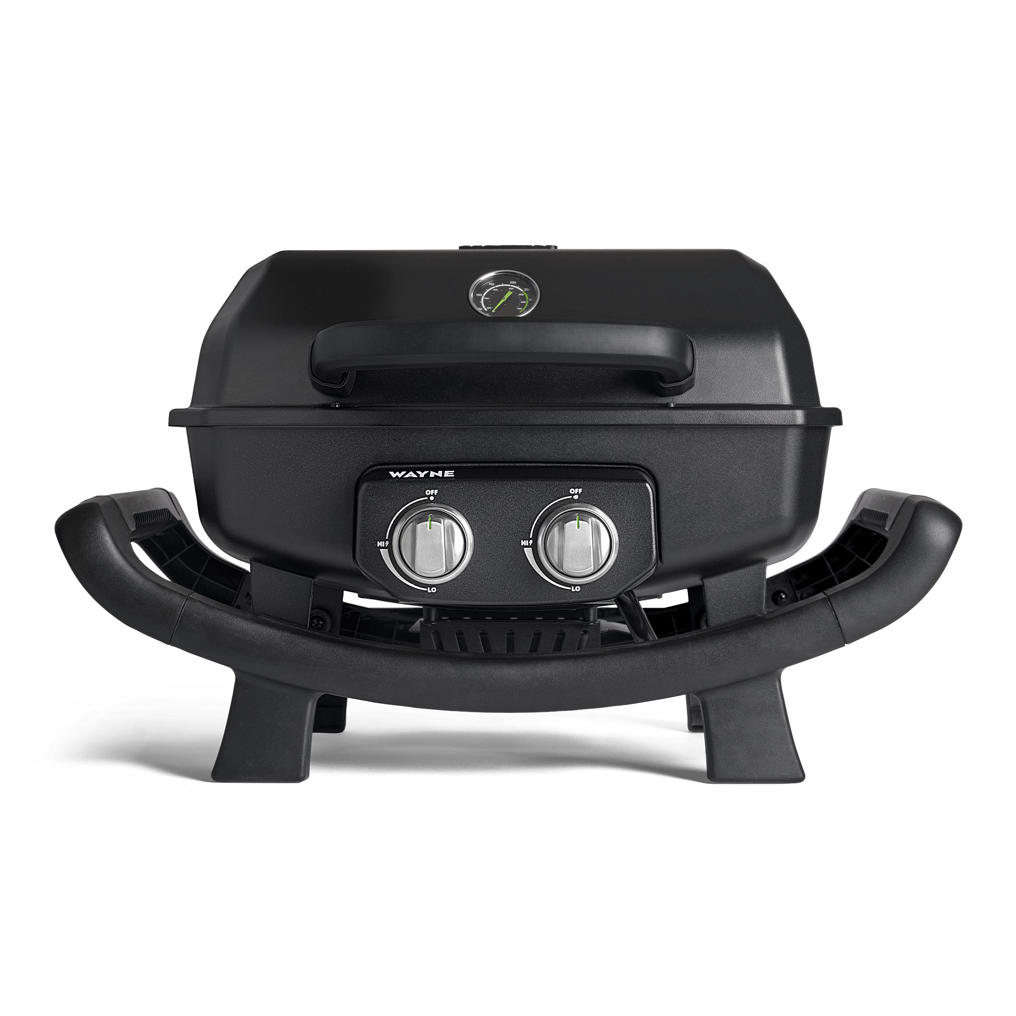 BURNHARD Gasgrill Wayne, 2 Brenner mit regenabweisender UV-beständiger Haube, Campinggrill Gas - Tischgrill mit Deckel