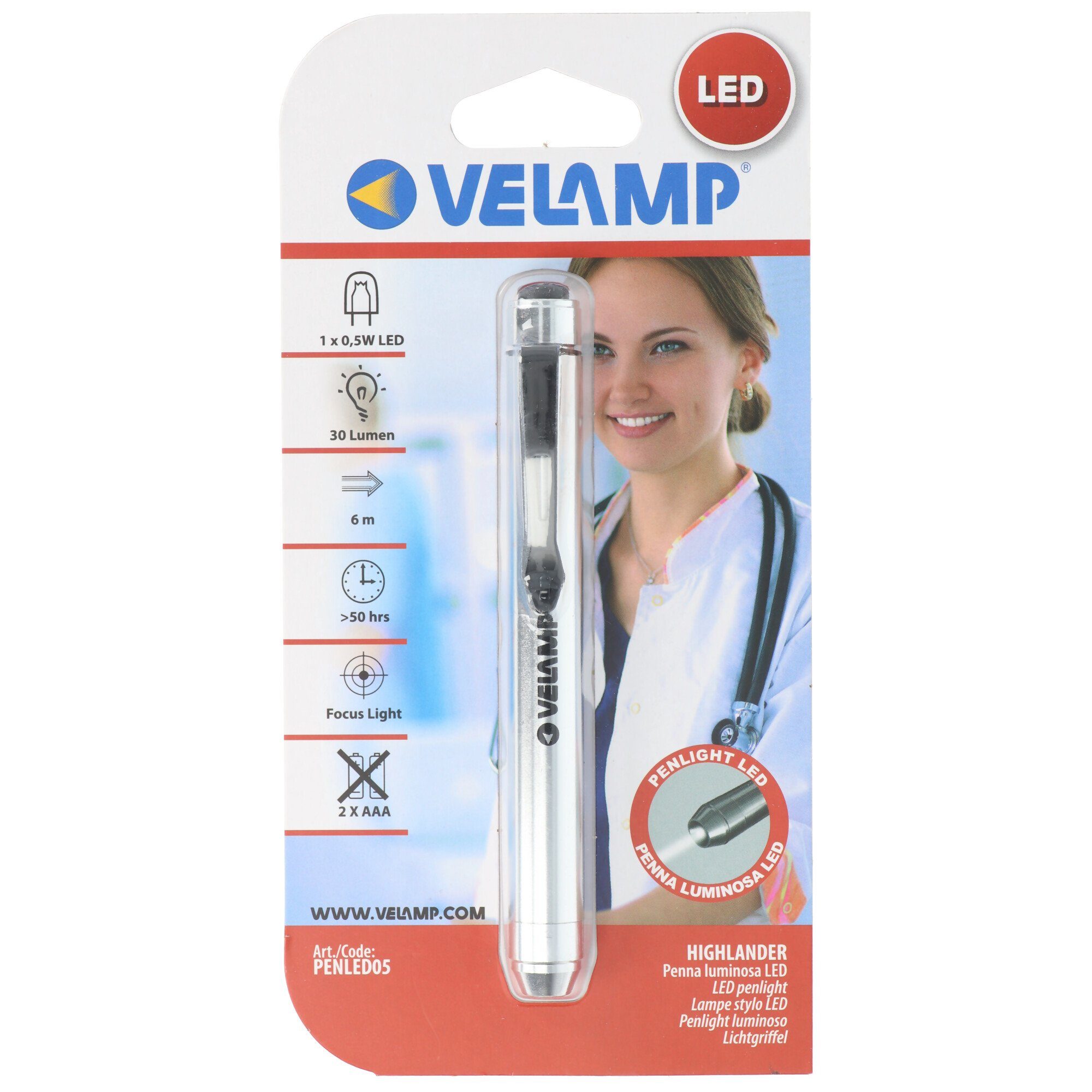 Velamp Arbeitsleuchte Velamp Stiftleuchte für LED Stift Tablet, LED, PENLITE Smartphon 0,5W