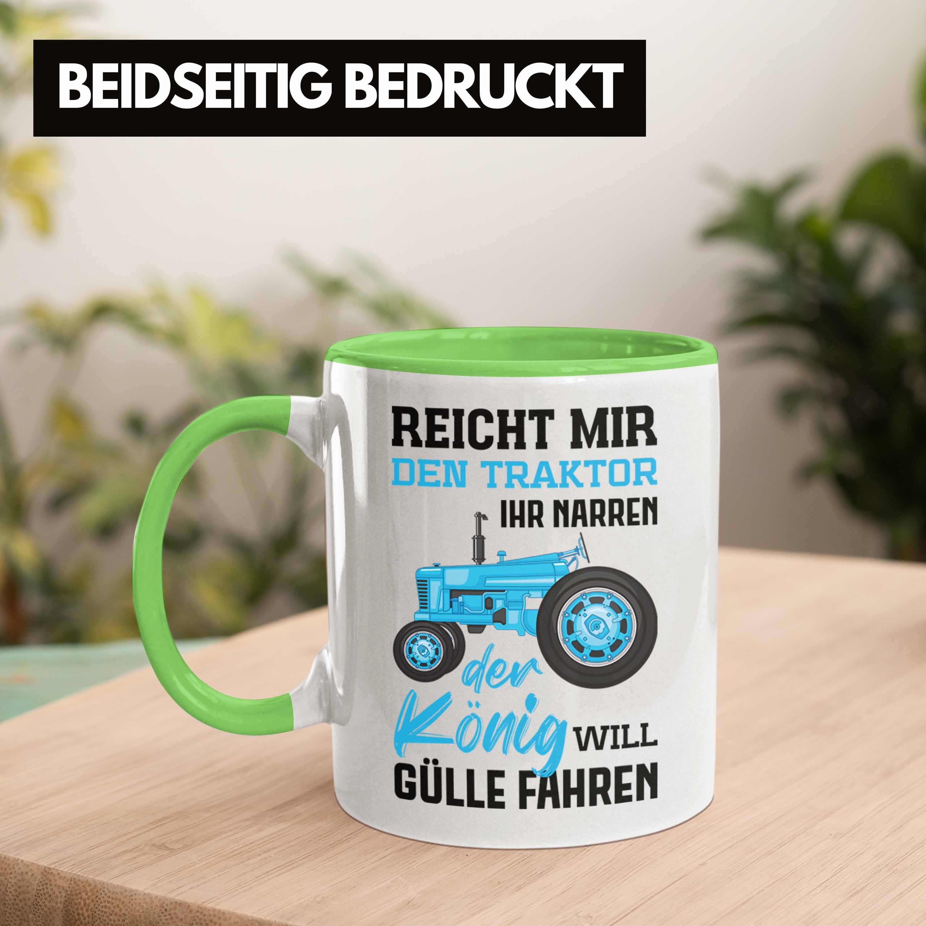 Trendation Tasse Trendation Geschenke Kaffeetasse Tasse Geschenk Spruch für Landwirt Gülle Traktor Grün Männer Landwirtschaft - Fahren Spruch
