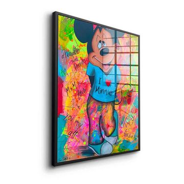 DOTCOMCANVAS® Acrylglasbild Mickey Loves Minni - Acrylglas, Acrylglasbild Micky Maus Mickey Mickey Loves Minni Pop Art comic