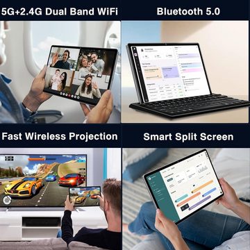 Oangcc Tablet (11", 256 GB, Android 13, 2.4G/5G, 2k Anzeige Wlan Google Zertifizierung Schutzhülle Mit Tablette Grau)