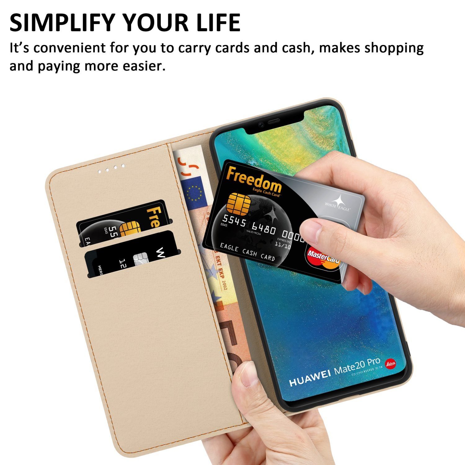 Cadorabo Handyhülle für Huawei MATE 20 PRO Hülle Huawei MATE 20 PRO, Handy Schutzhülle - Hülle, Standfunktion, Kartenfach, Magnetverschluss