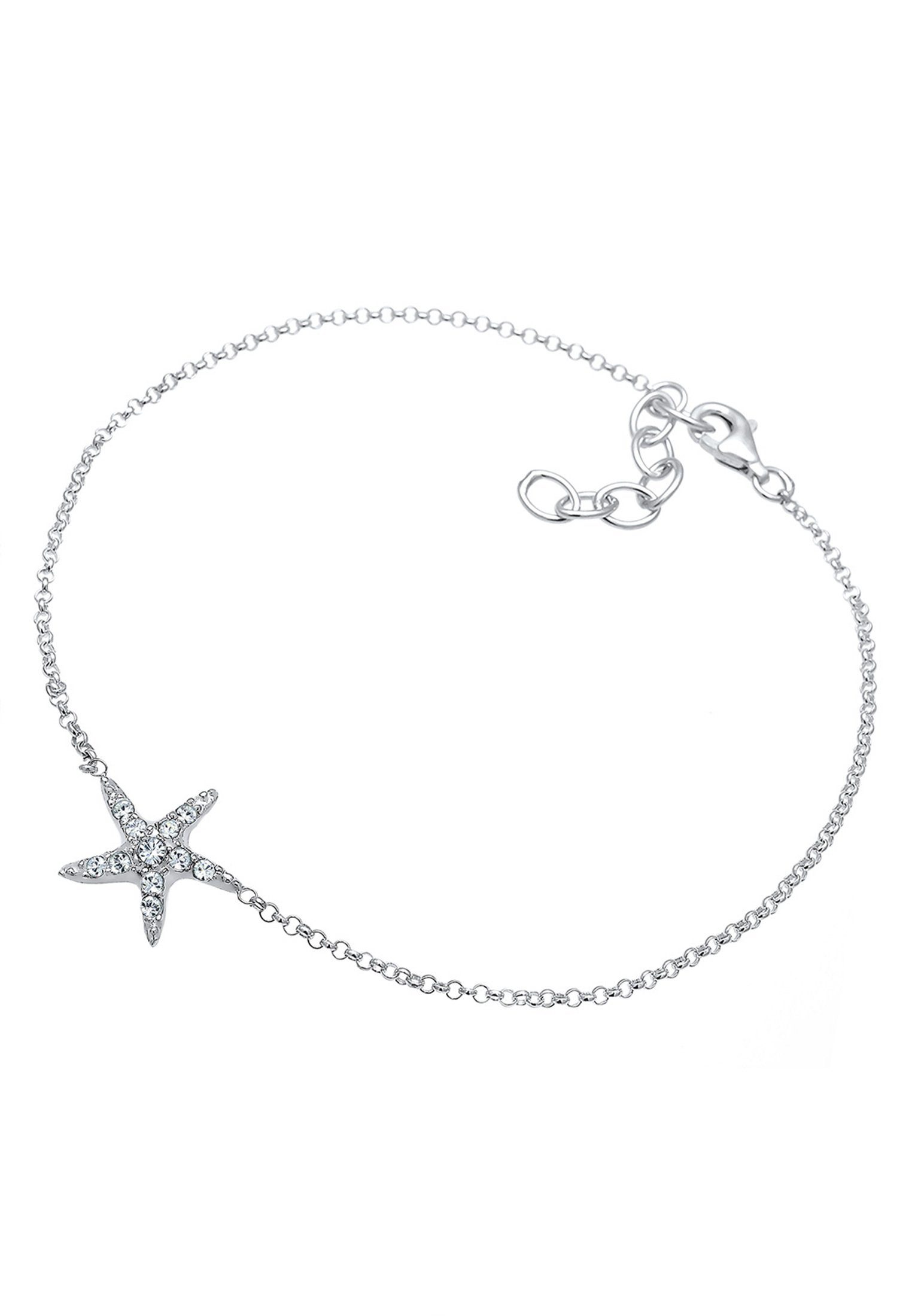 Elli Fußkette Seestern Kristalle 925 Silber, günstig online kaufen