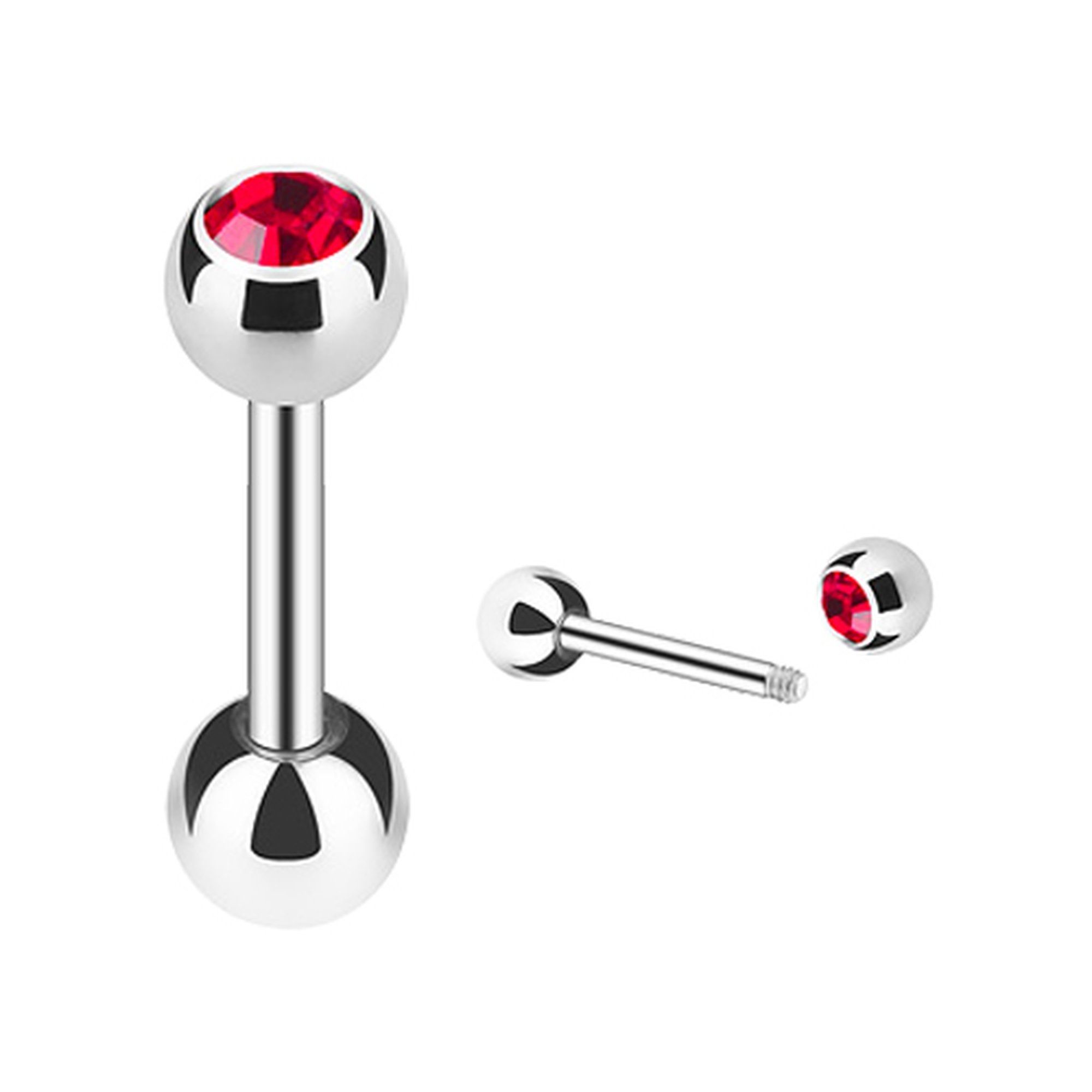 Kristall Ohrpiercing Taffstyle Tragus Chirurgenstahl Piercing Helix Stecker Cartilage Farben Ohr Silber Kugel, Piercing-Set aus Rot Barbell