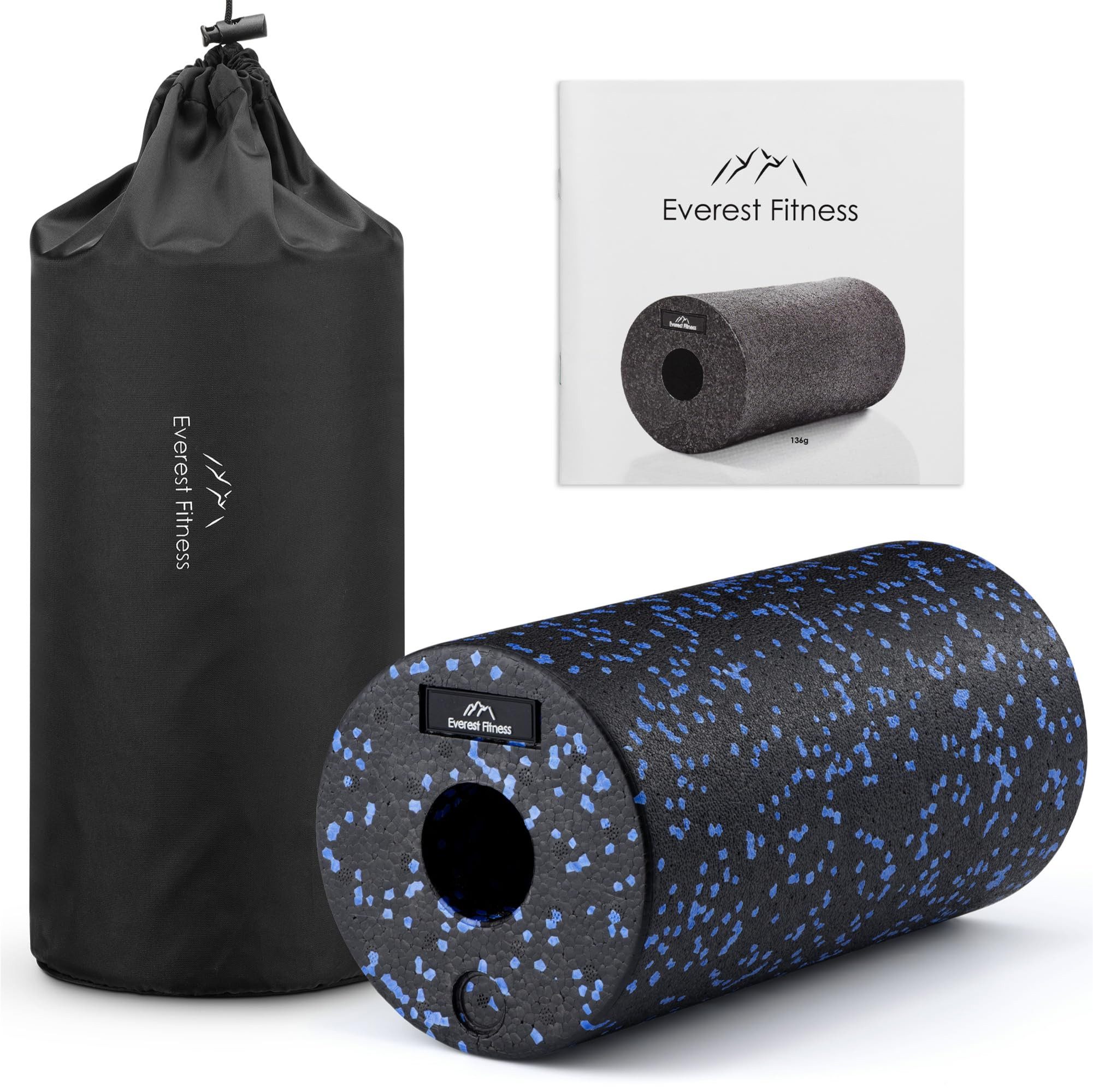EVEREST FITNESS Fitnessrolle Faszienrolle 30 cm - Massagegerät mit Übungsbuch und Tasche (1-tlg)