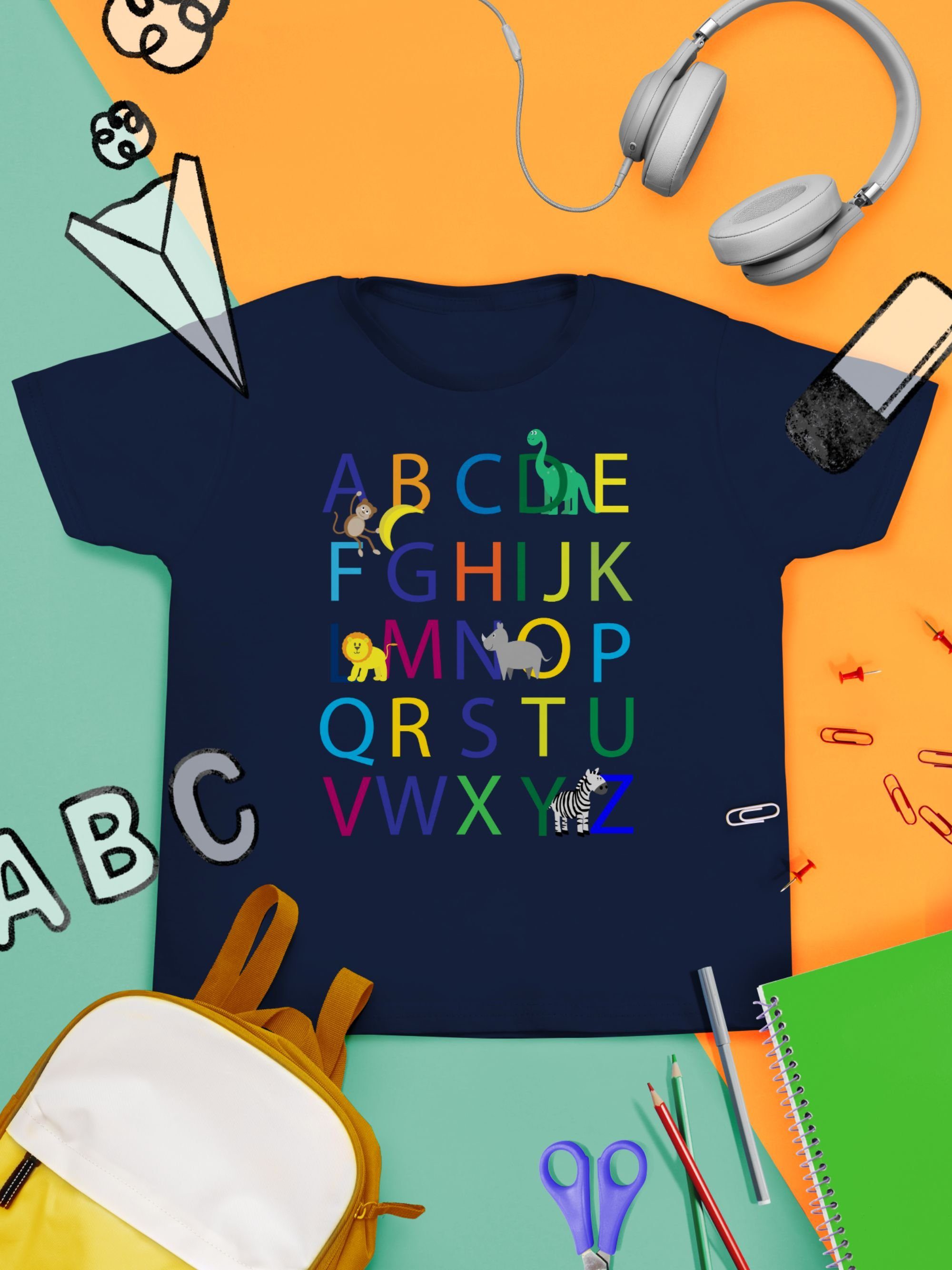 Shirtracer T-Shirt ABC Einschulung Einschulung Junge Schulanfang Geschenke