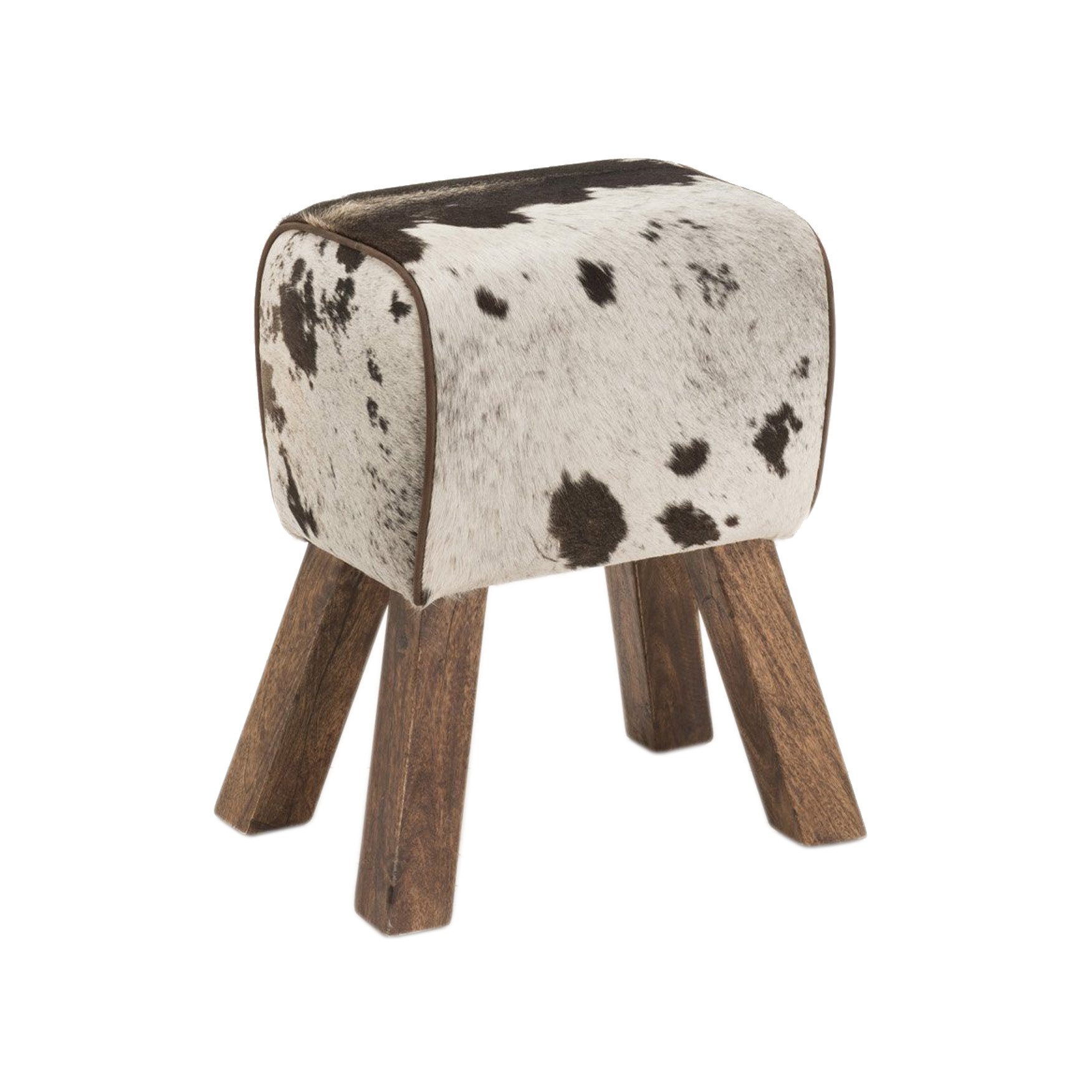 More2Home Sitzhocker MUH echtes Kuhfell in Turnbockform mit Mangoholz-Füsse günstig online kaufen